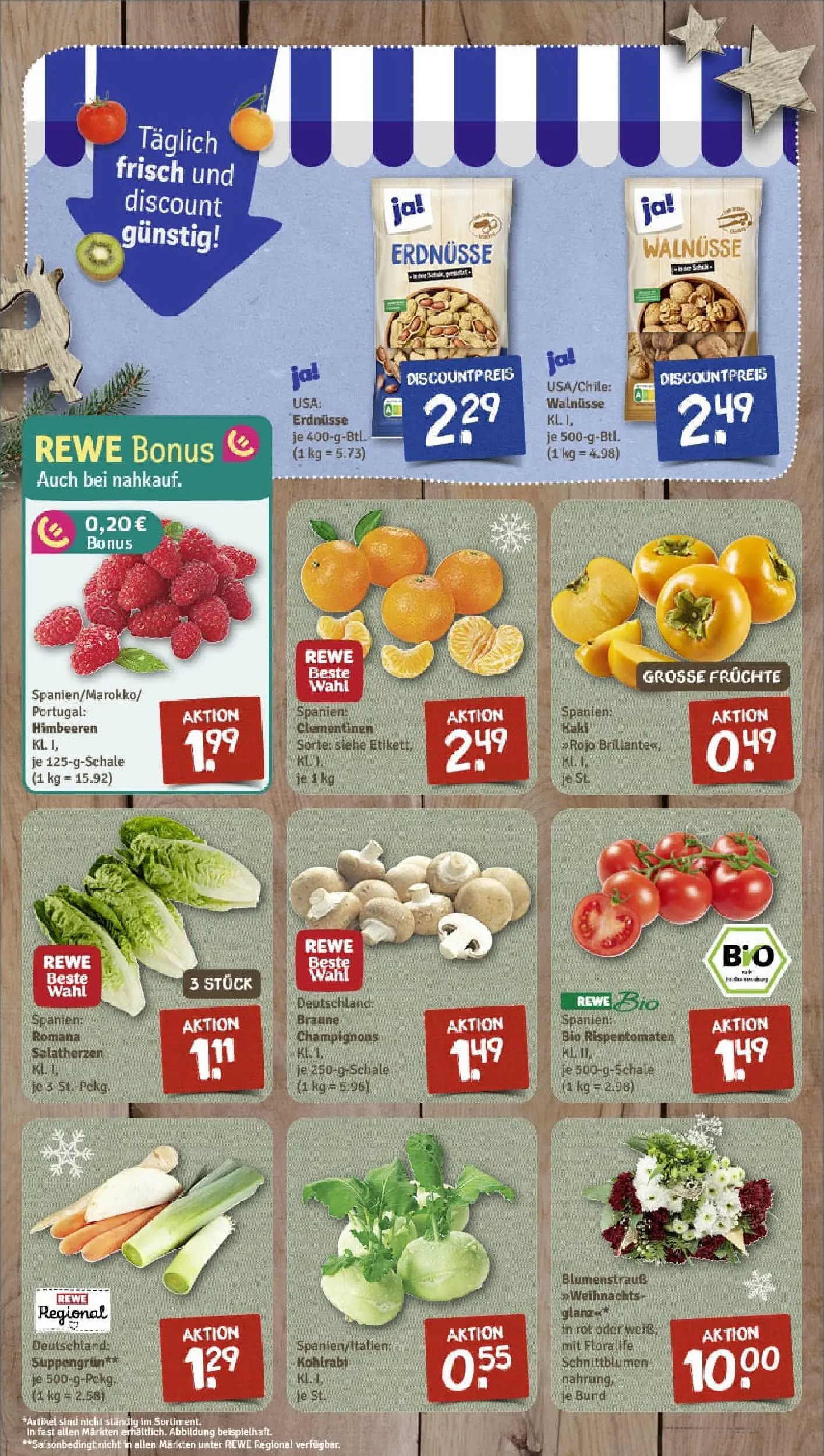 REWE Prospekt ab 01.12.2025 zum Blättern » Angebote | Seite: 3 | Produkte: Erdnüsse, Walnüsse, Kohlrabi, Kaki