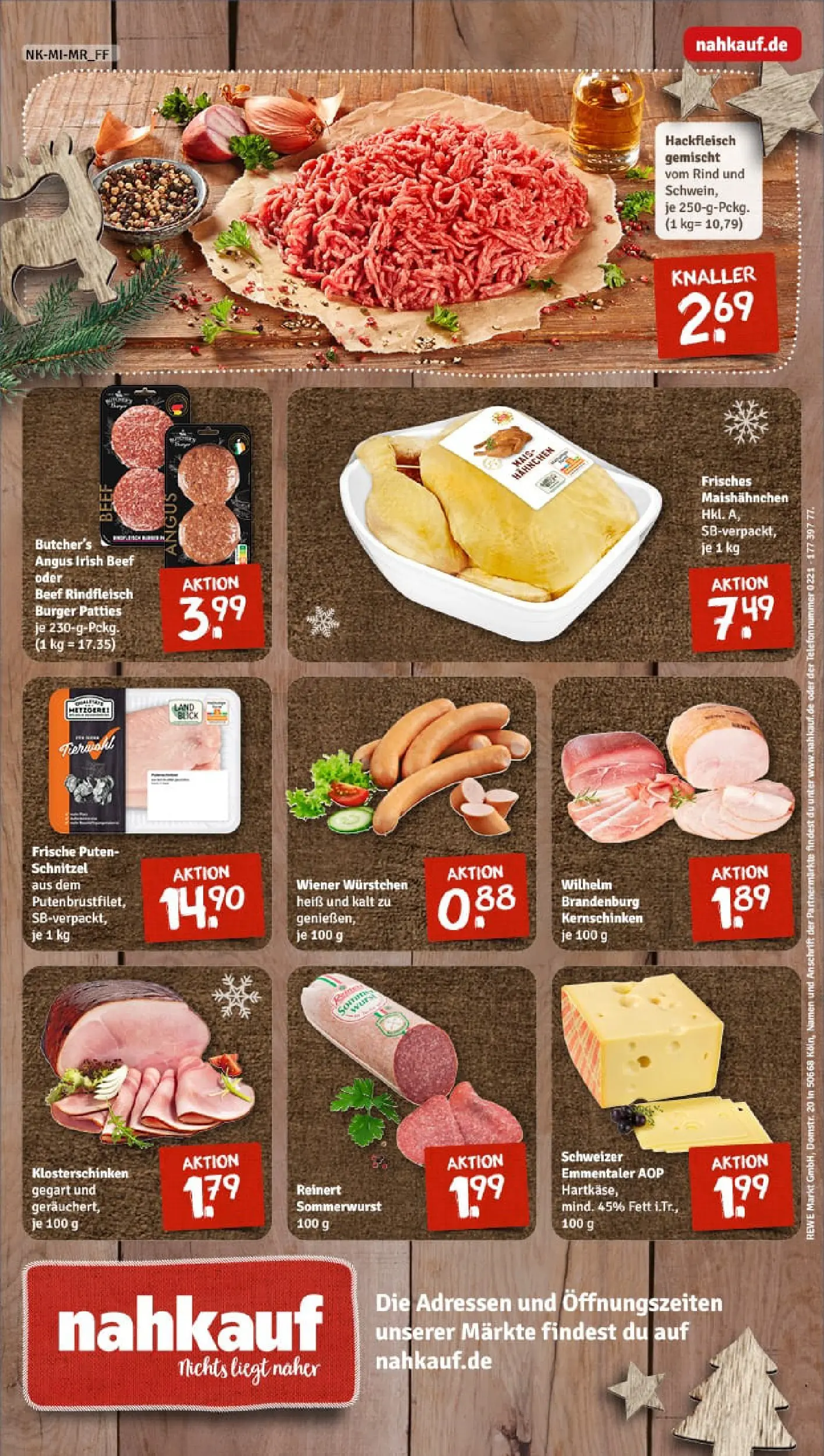 REWE Prospekt ab 01.12.2025 zum Blättern » Angebote | Seite: 8 | Produkte: Wiener wurstchen, Burger, Rindfleisch, Telefon