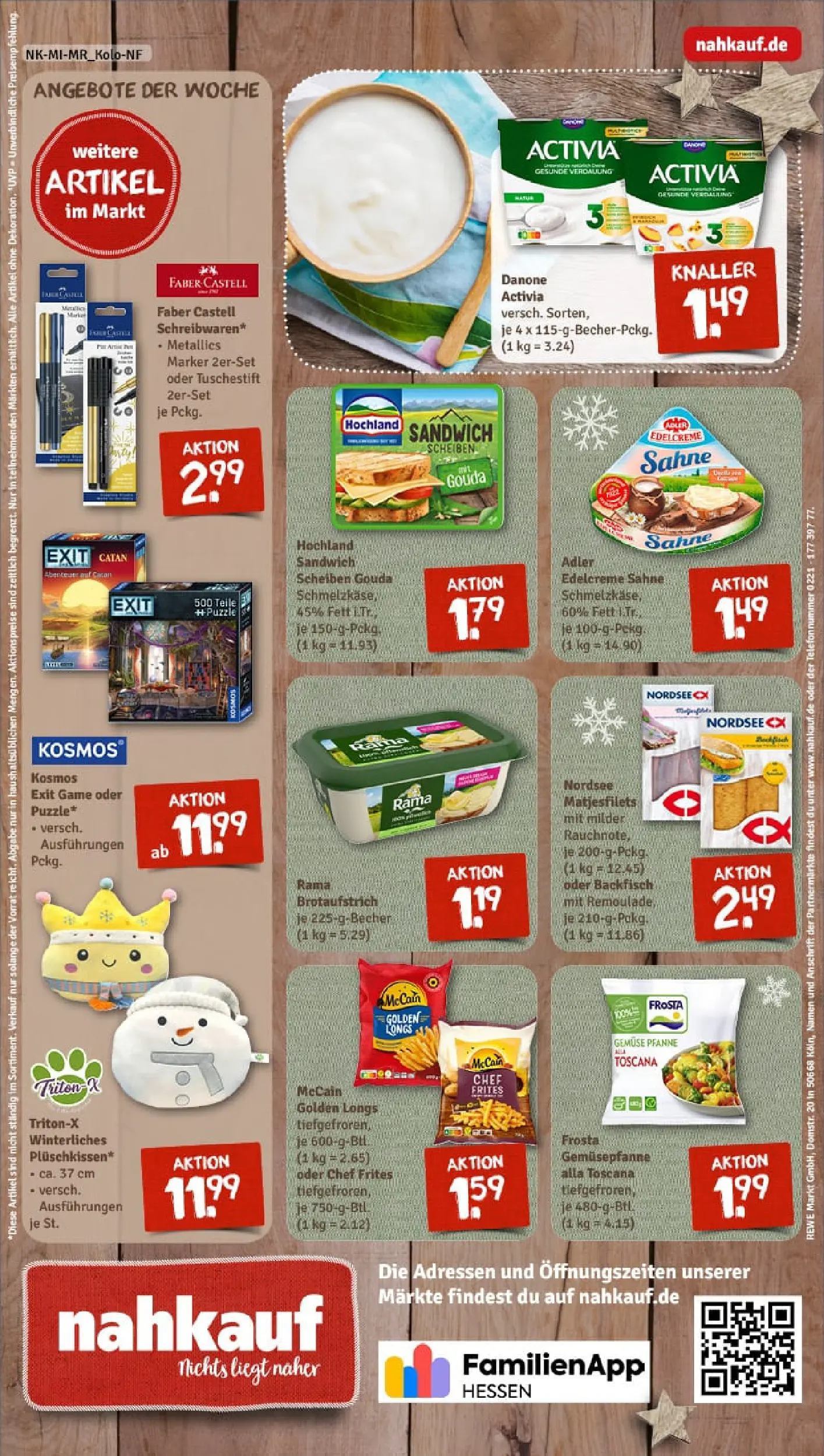 REWE Prospekt ab 01.12.2025 zum Blättern » Angebote | Seite: 8 | Produkte: Activia, McCain, Frosta, Gemüse