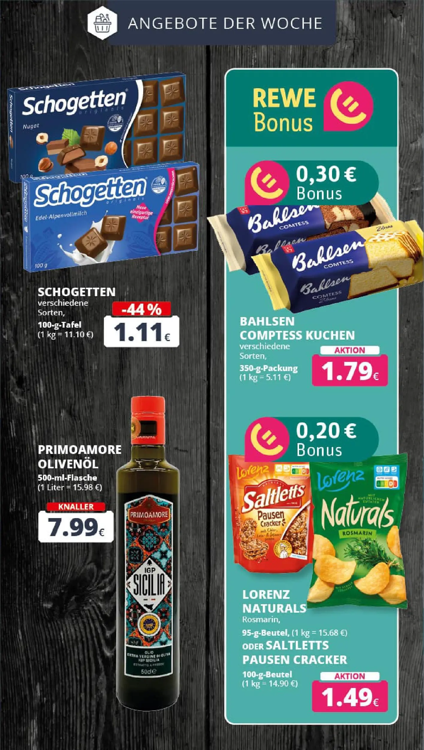 REWE Prospekt ab 01.12.2025 zum Blättern » Angebote | Seite: 6 | Produkte: Olivenol, Schogetten, Kuchen, Chips