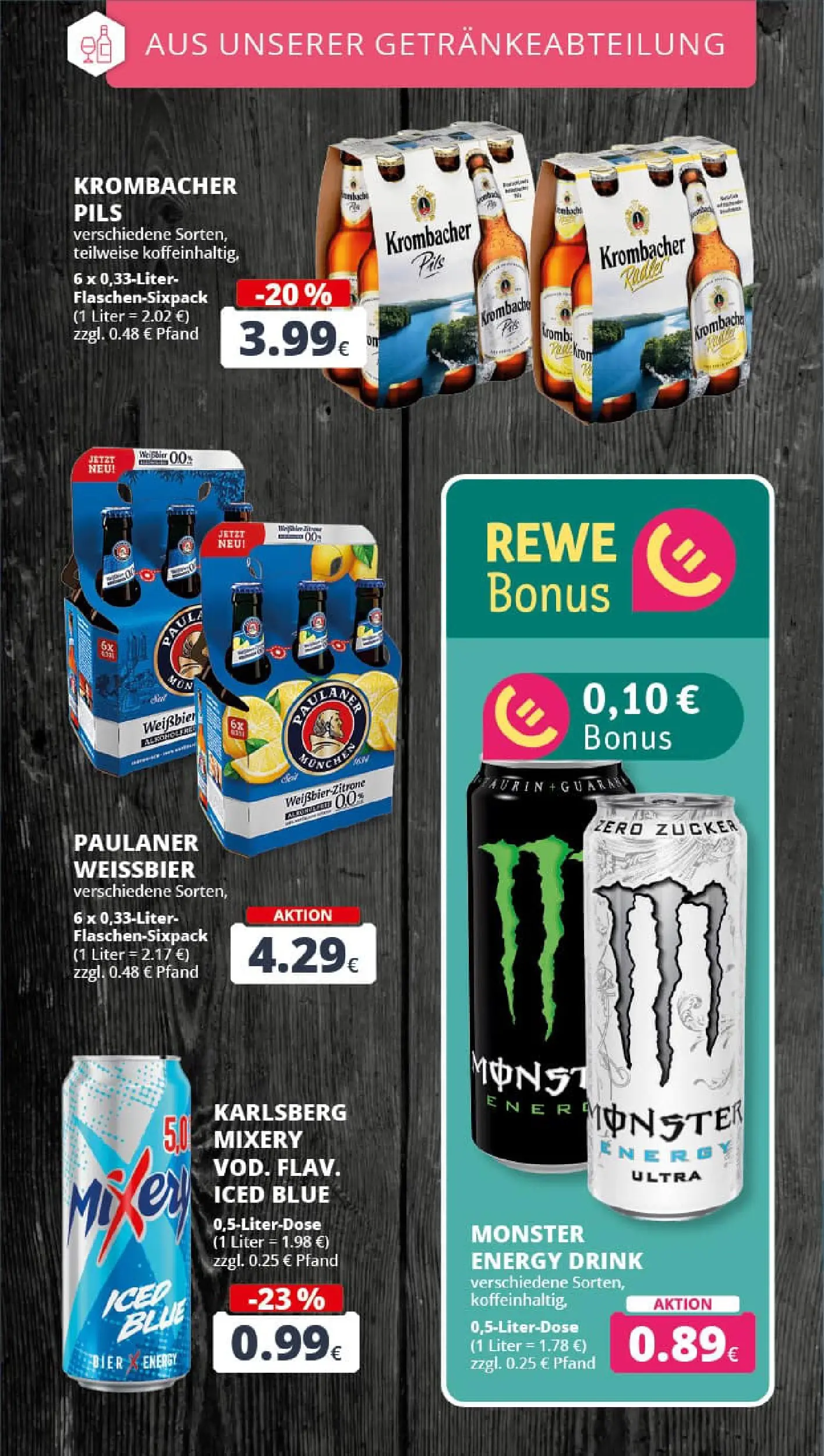 REWE Prospekt ab 01.12.2025 zum Blättern » Angebote | Seite: 21 | Produkte: Energy, Weißbier, Krombacher, Paulaner