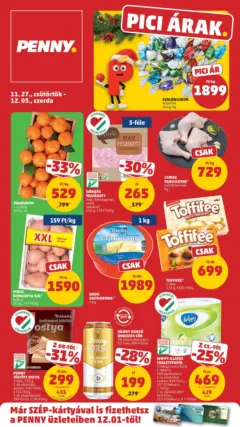 PENNY - Pennymarket újság érvényessége -2025.12.03-ig - amely érvényes a következő dátumtól: 26.11.2025