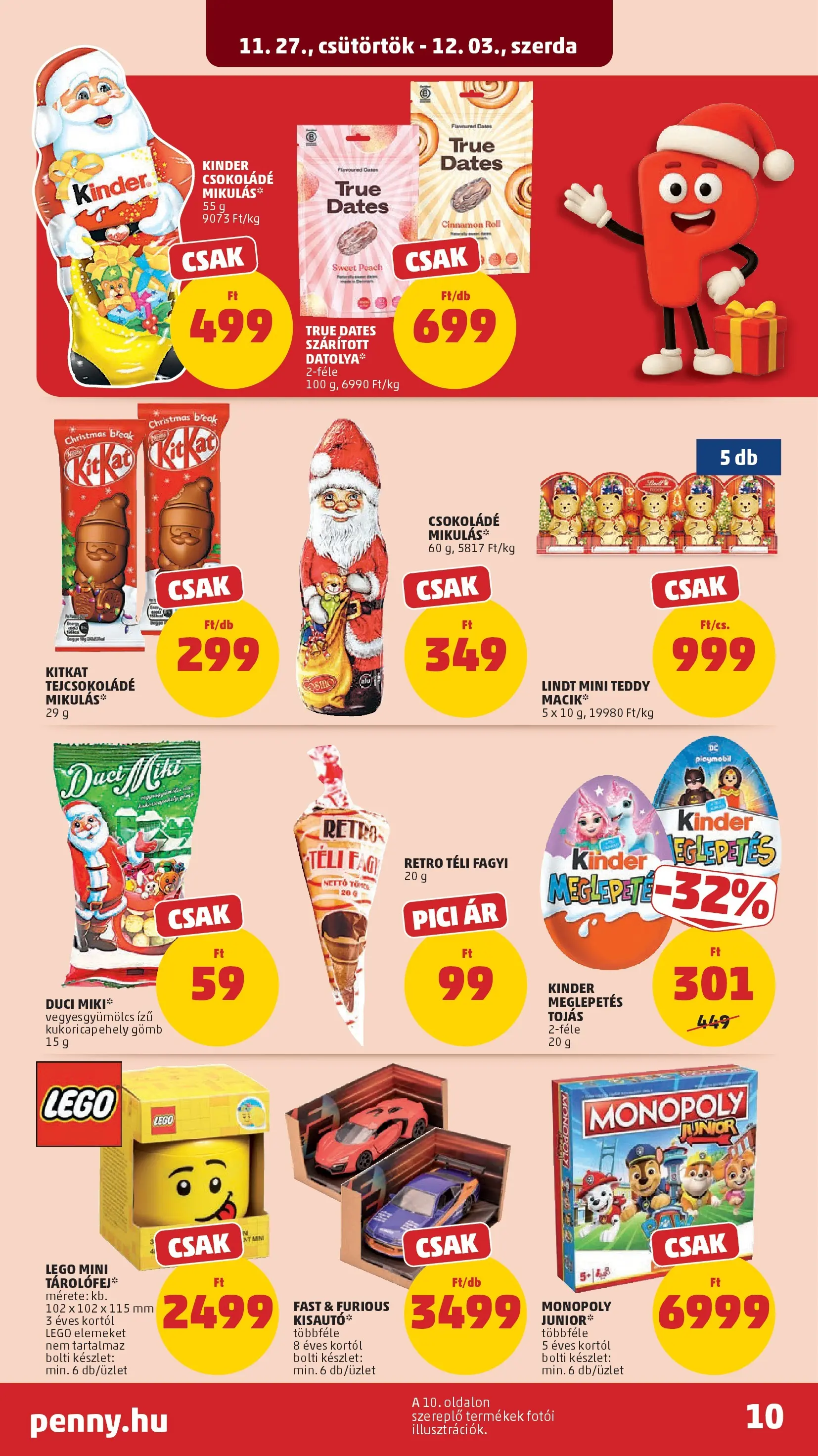 PENNY - Pennymarket újság érvényessége -2025.12.03-ig: 2025.11.26.-tól lapozható | Oldal: 10 | Termékek: Fagyi, Tejcsokoládé, Csokoládé, Kukoricapehely
