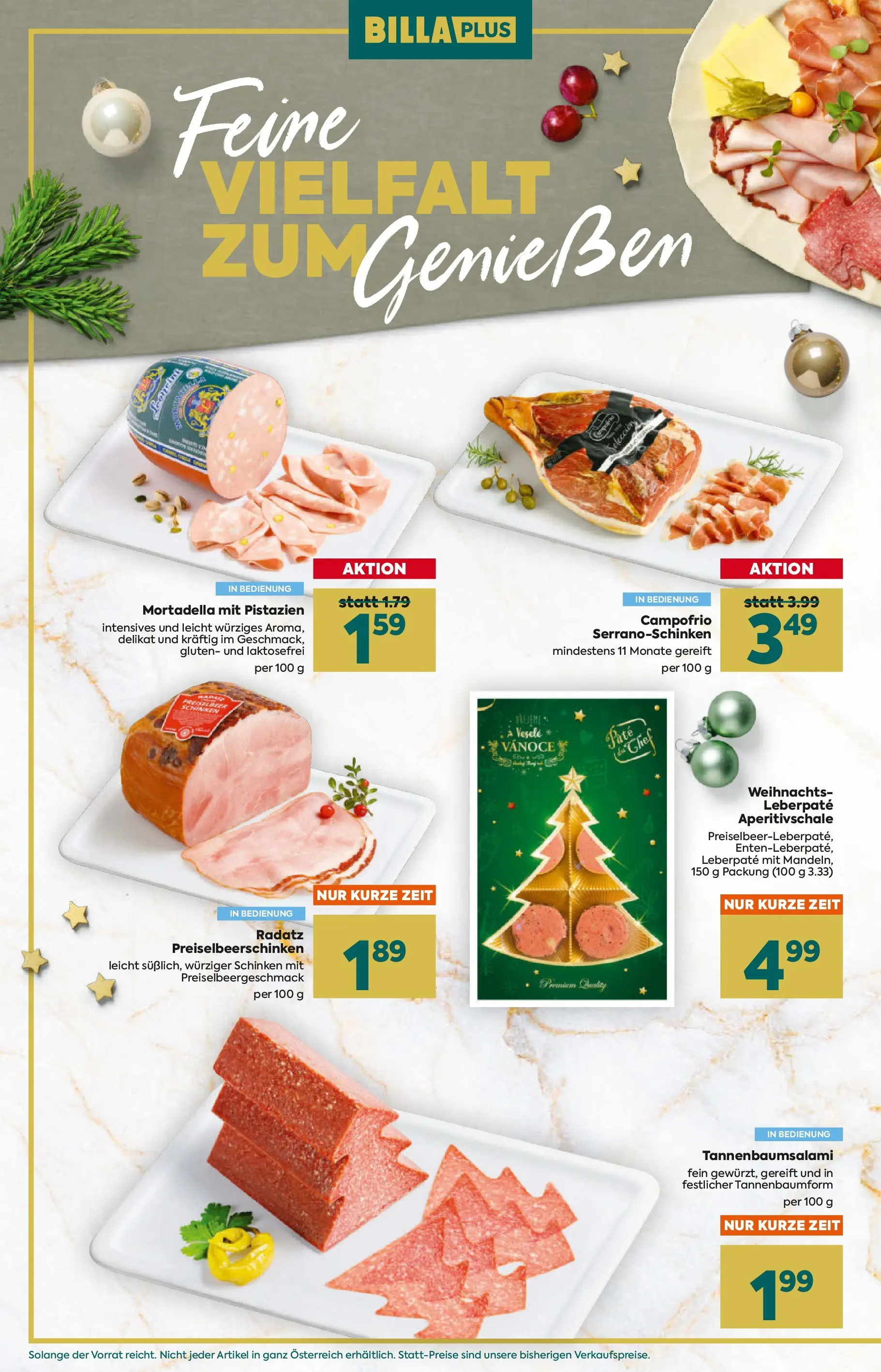 Billa Plus - BILLA PLUS: Festlich genießen von 26.11.2025 - Aktuelle Angebote | Seite: 14 | Produkte: Schinken