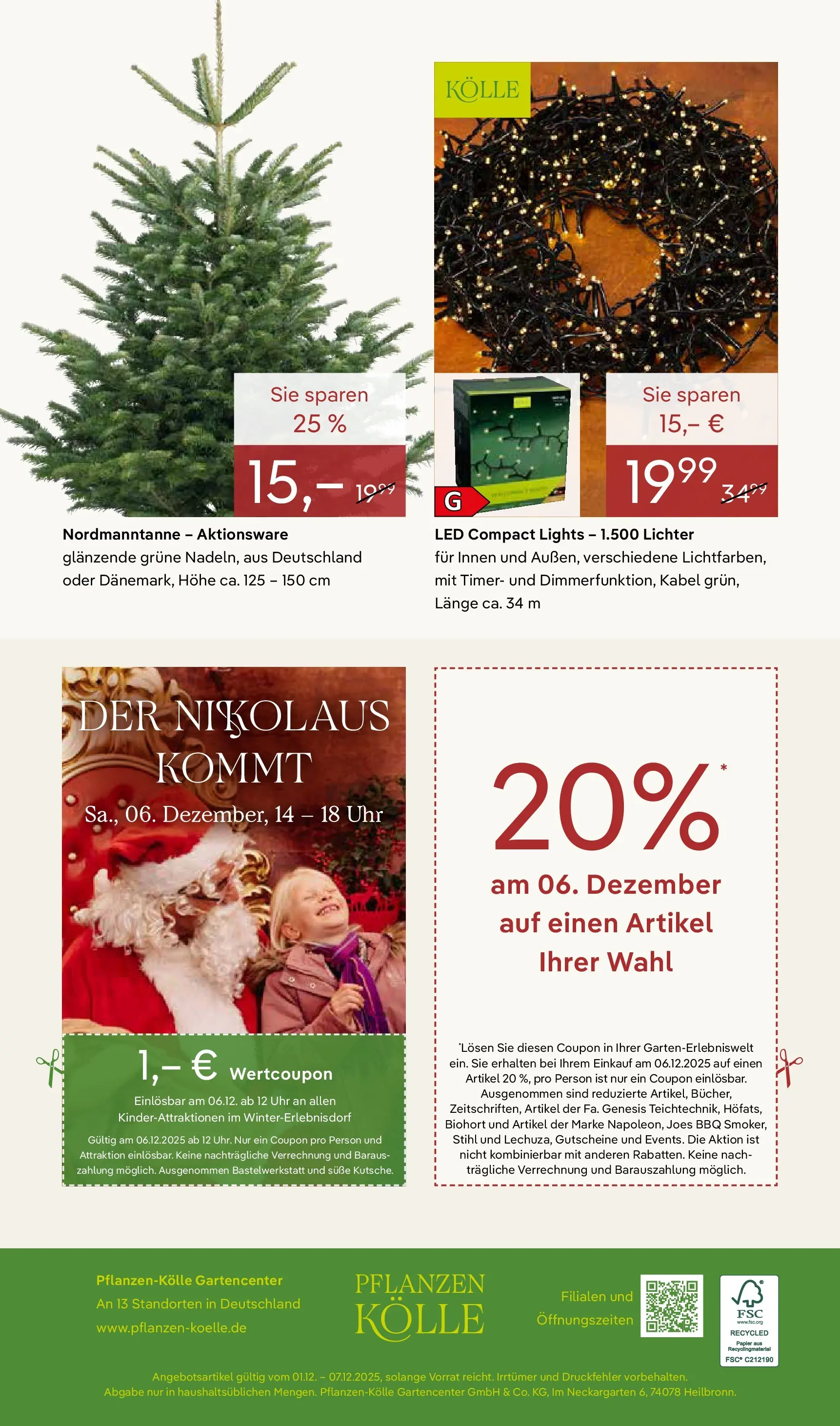 Pflanzen-Kölle - Pflanzen-Kölle: Großer Weihnachtsbaumverkauf (ab 30.11.2025) zum Blättern | Seite: 12 | Produkte: Kabel, Uhr