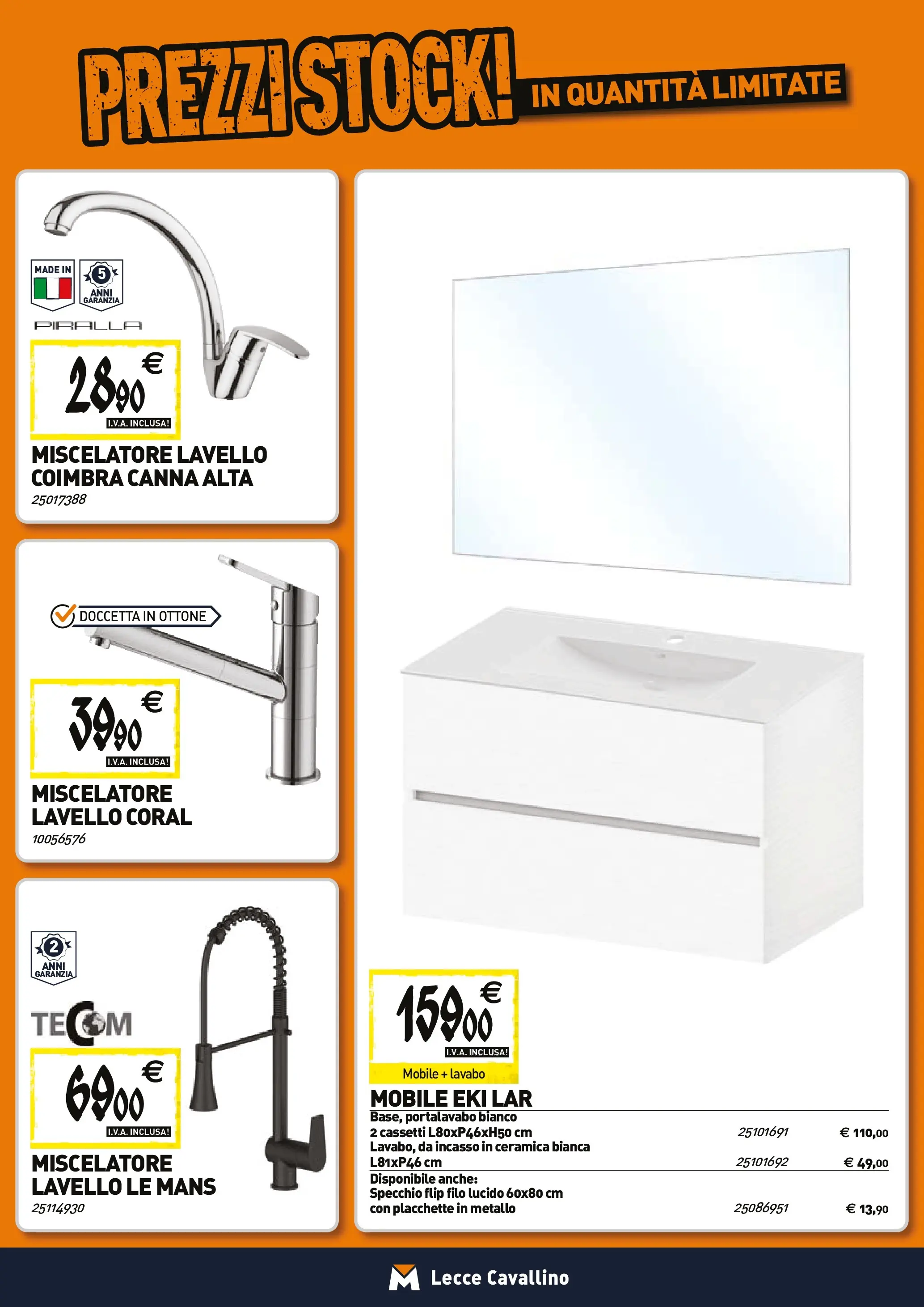 Nuovo TECNOMAT - Straordinari prezzi stock! dal 27/11/2025 > offerte anteprima 🛍️ | Pagina: 4 | Prodotti: Mobile, Lavello, Miscelatore, Specchio
