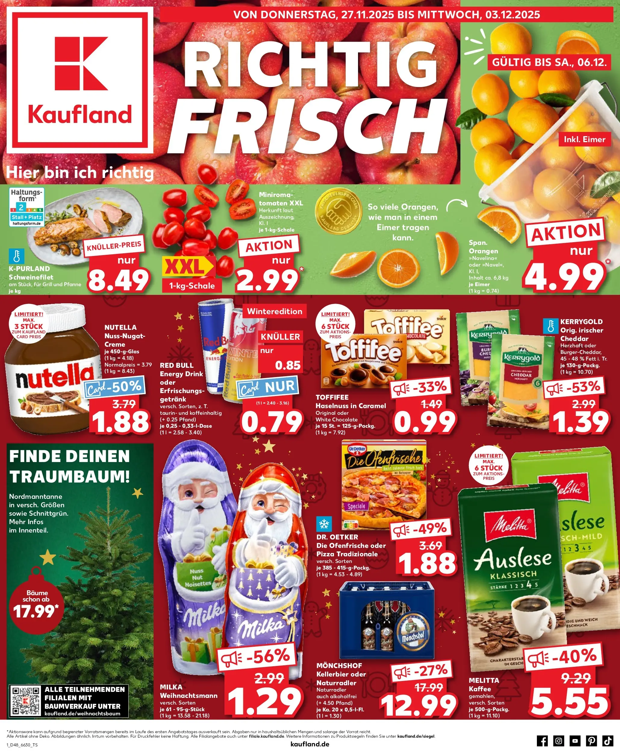 Prospekt Kaufland ab 27.11.2025 » Angebote Online zum Blättern | Seite: 1 | Produkte: Kaffee, Tomaten, Creme, Toffifee