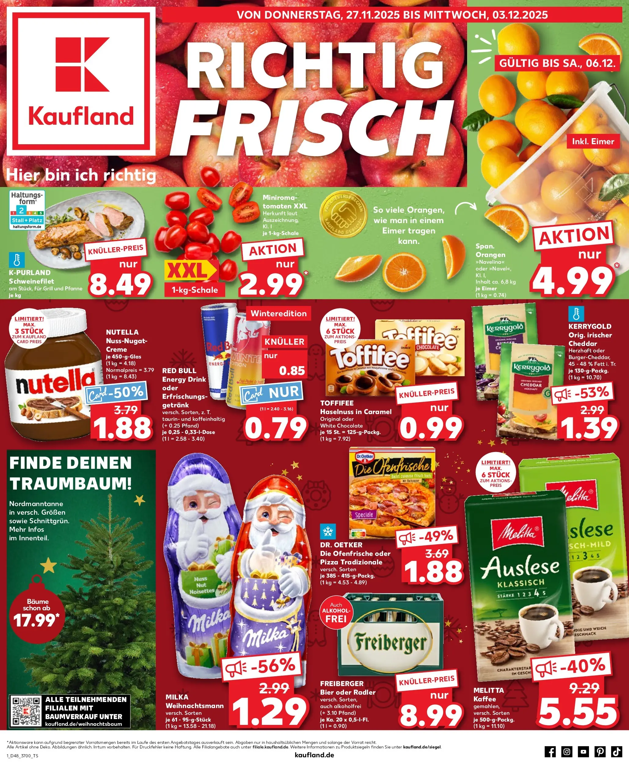 Prospekt Kaufland ab 27.11.2025 » Angebote Online zum Blättern | Seite: 2 | Produkte: Melitta kaffee, Orangen, Milka, Nutella