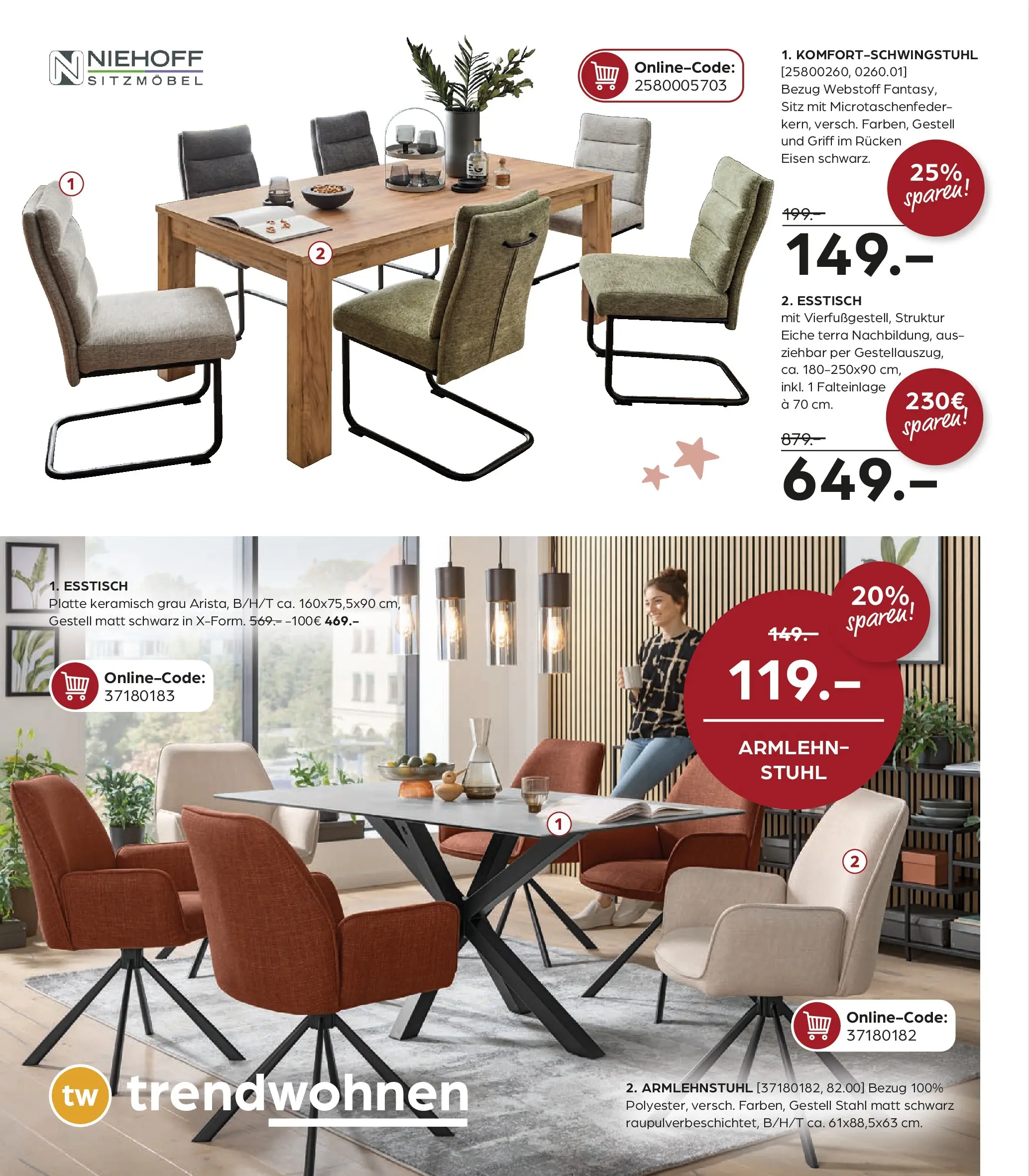 Entdecke - Möbelangebote (ab 27.11.2025) zum Blättern | Seite: 4 | Produkte: Esstisch, Stuhl