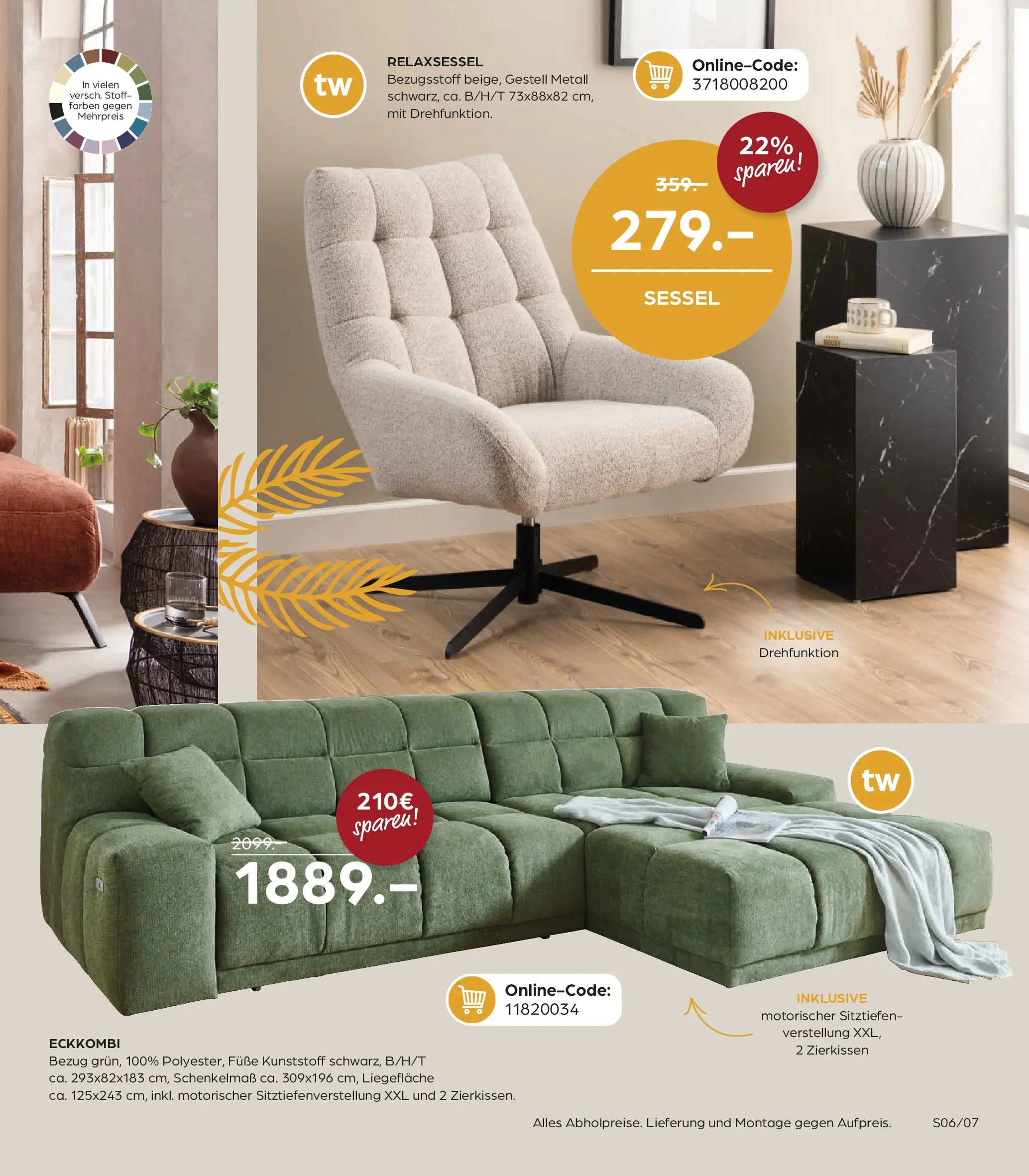 Entdecke - Möbelangebote (ab 27.11.2025) zum Blättern | Seite: 7 | Produkte: Relaxsessel, Sessel