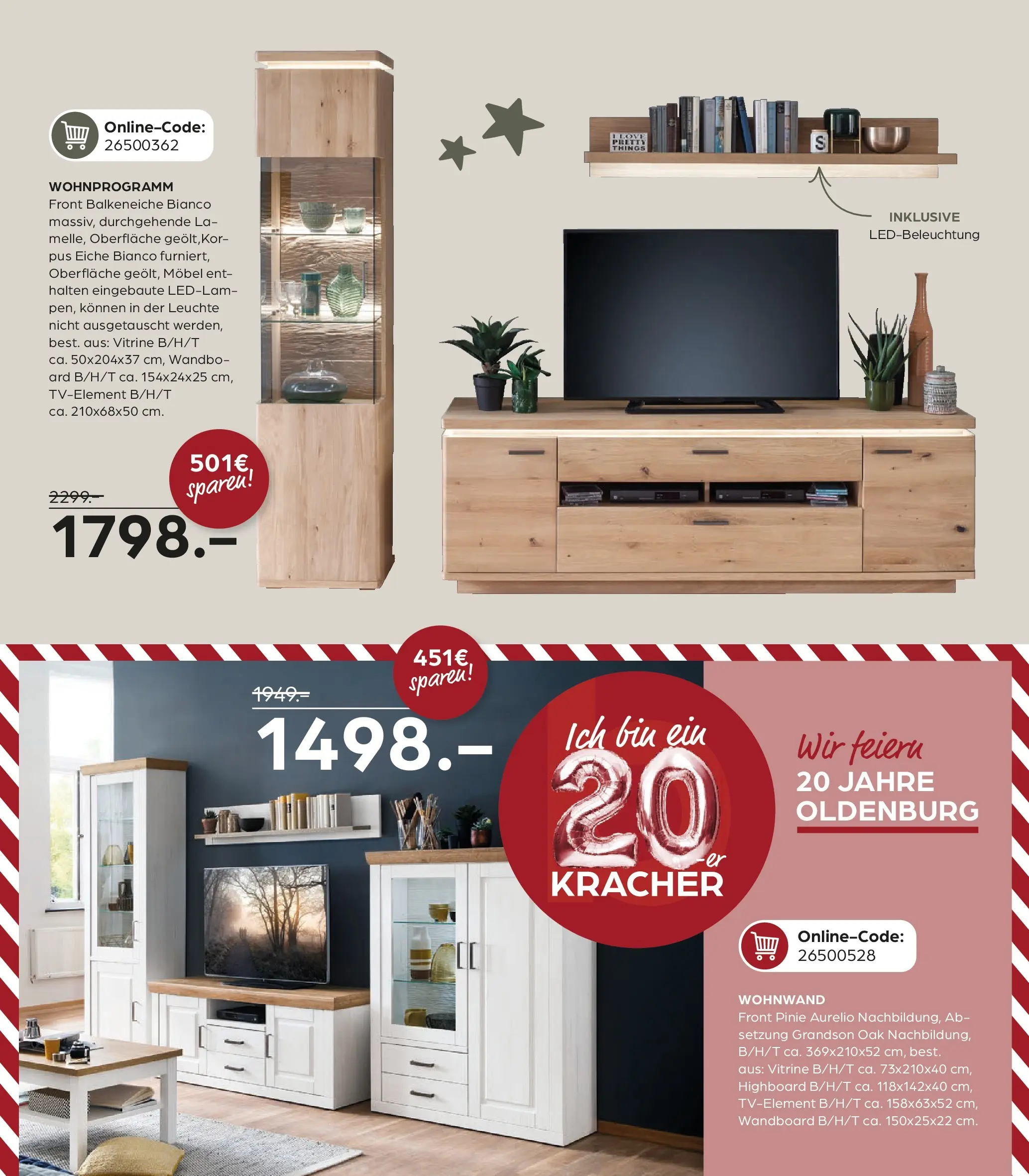 Entdecke - Möbelangebote (ab 27.11.2025) zum Blättern | Seite: 8 | Produkte: Wohnwand, HIghboard, Wandboard, Vitrine