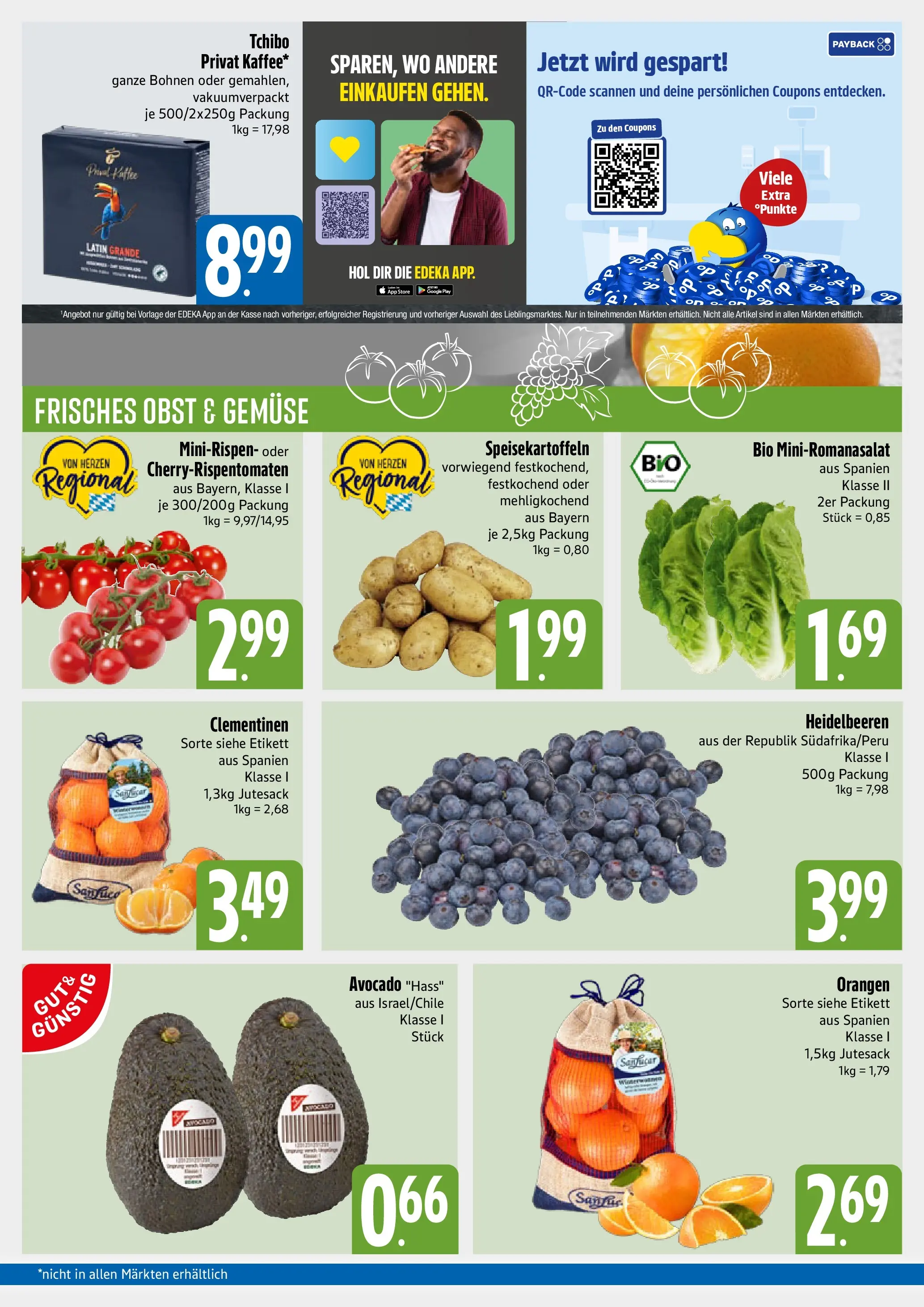 Entdecke - E xpress: Wochenangebote (ab 30.11.2025) zum Blättern | Seite: 3 | Produkte: Orangen, Heidelbeeren, Avocado, Obst