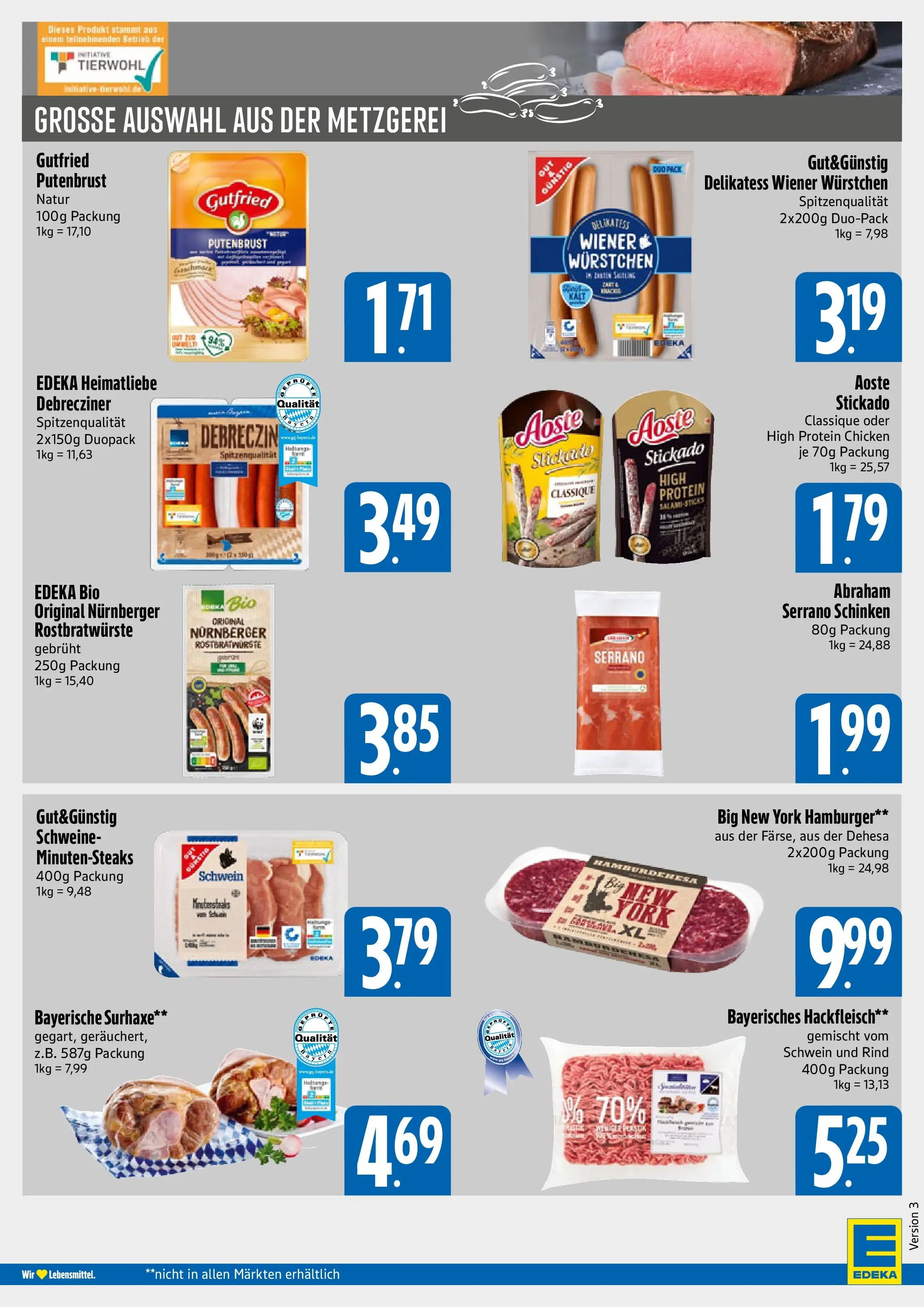 Edeka prospekt München	 (ab 01.12.2025) » Angebote Online | Seite: 4 | Produkte: Wiener wurstchen, Serrano schinken, Schinken, Hackfleisch