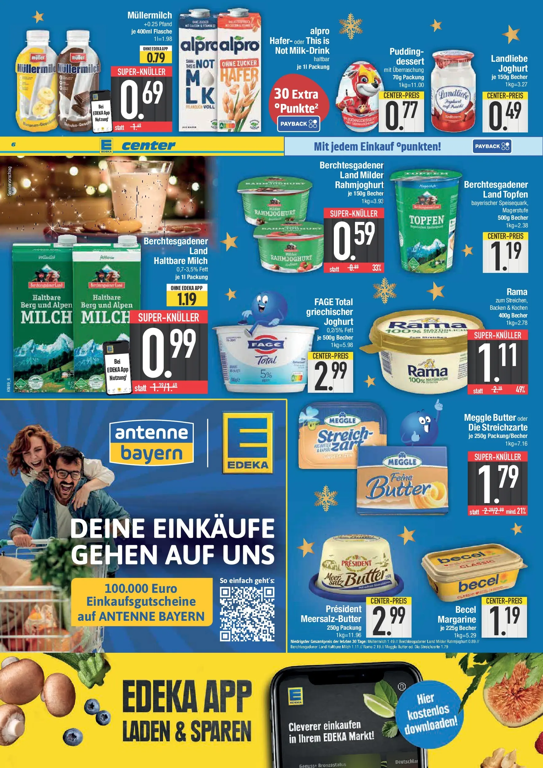 Edeka prospekt München	 (ab 30.11.2025) » Angebote Online | Seite: 6 | Produkte: Milch, Butter, Zucker, Müllermilch