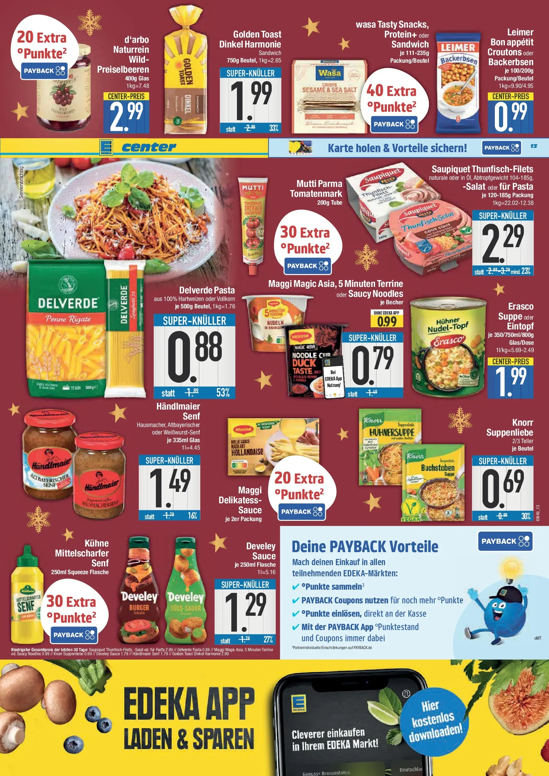 Edeka prospekt München	 (ab 30.11.2025) » Angebote Online | Seite: 13 | Produkte: Burger, Knorr, Pasta, Salat