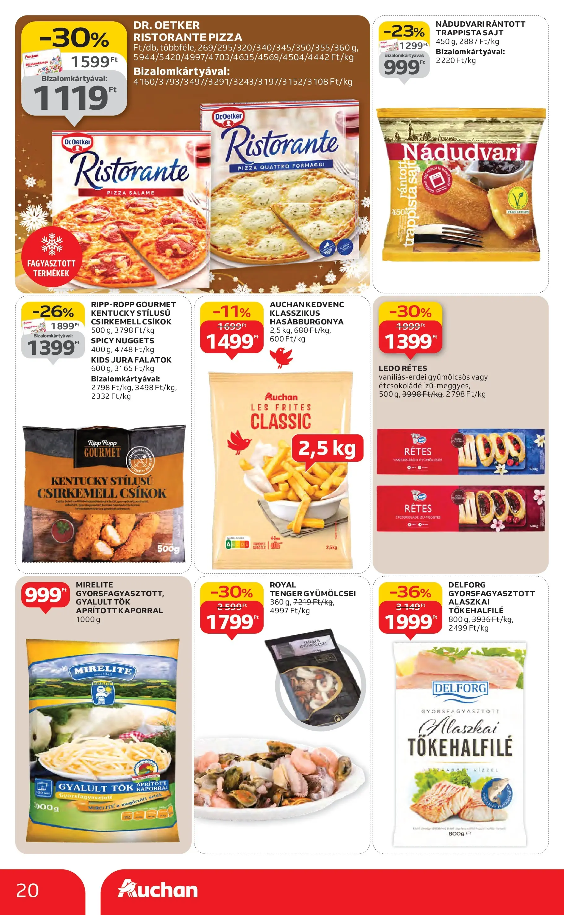 Auchan Akciós újság Székesfehérvár - 2025.11.27. -tól/töl > akció, lapozható szórólap 🛍️ | Oldal: 20 | Termékek: Tök, Nuggets, Pizza, Tenger gyümölcsei