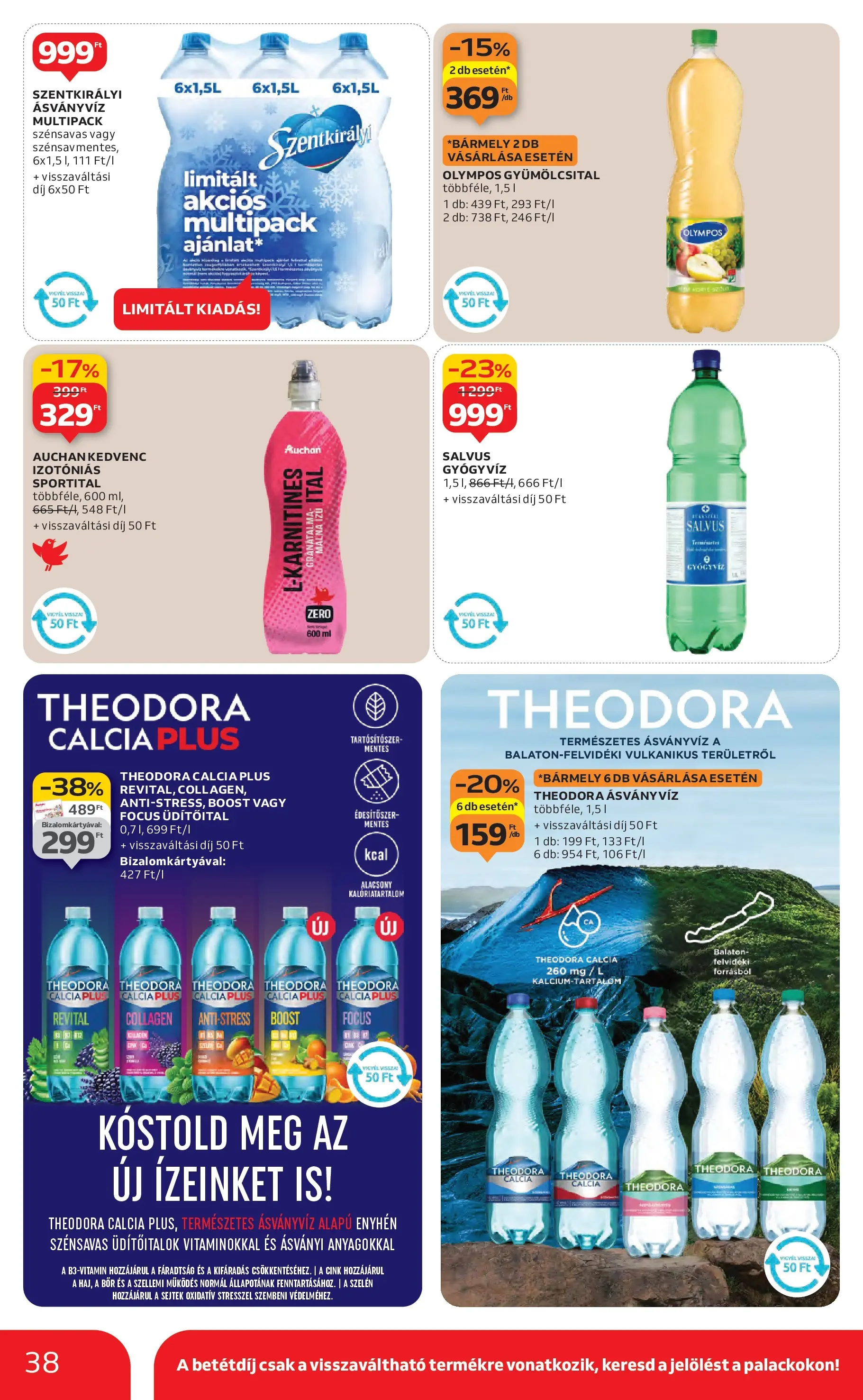 Auchan Akciós újság Székesfehérvár - 2025.11.27. -tól/töl > akció, lapozható szórólap 🛍️ | Oldal: 38 | Termékek: Málna, Gyümölcsital, Ásványvíz, Bor