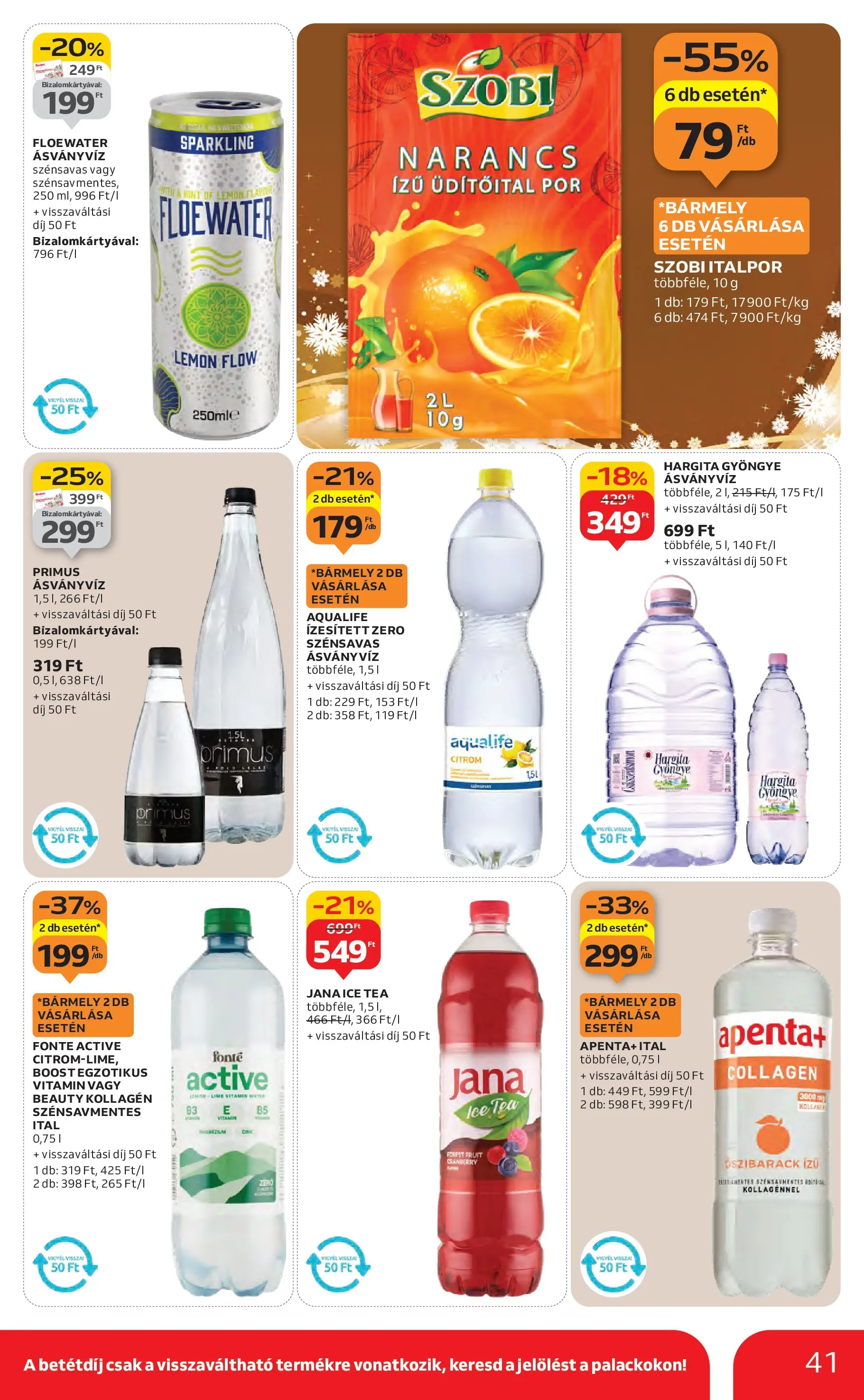 Auchan Akciós újság Székesfehérvár - 2025.11.27. -tól/töl > akció, lapozható szórólap 🛍️ | Oldal: 41 | Termékek: Ice tea, Ásványvíz, Tea, Italpor