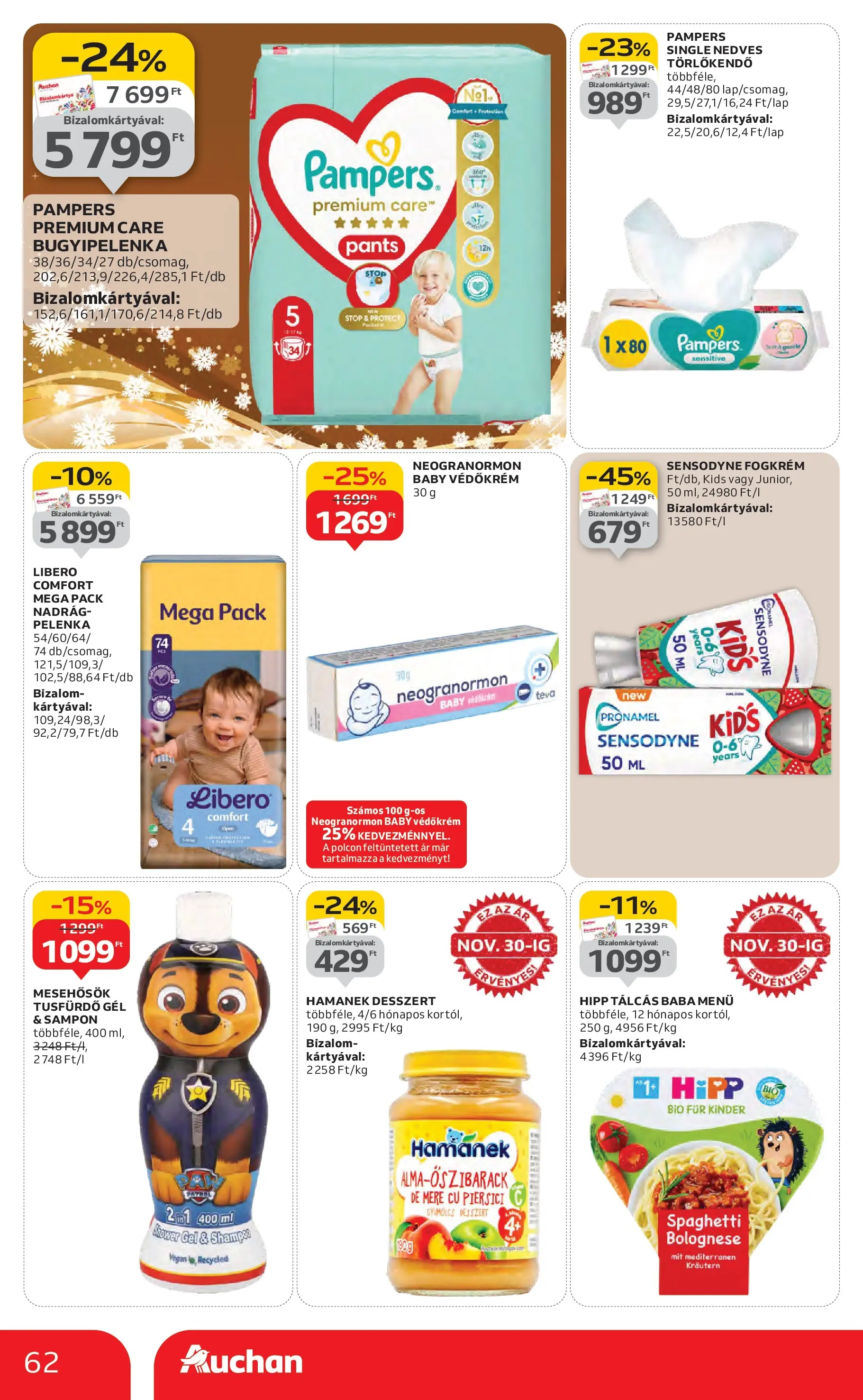 Auchan Akciós újság Székesfehérvár - 2025.11.27. -tól/töl > akció, lapozható szórólap 🛍️ | Oldal: 62 | Termékek: Gyümölcs, Tusfürdő, Vegán, Nadrág