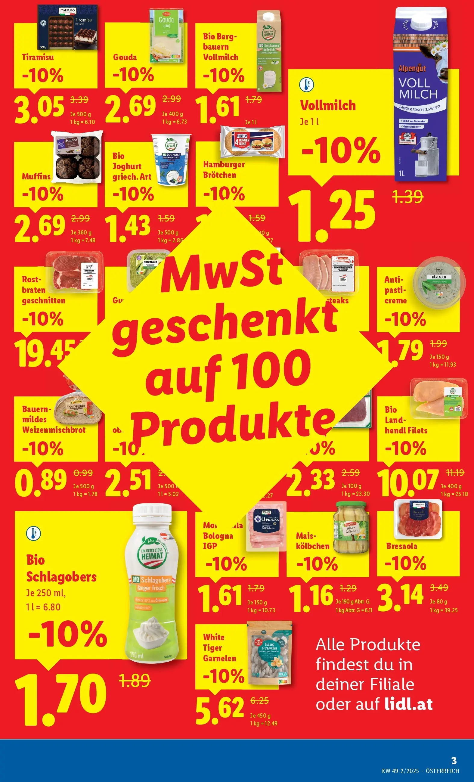 Lidl - Lidl: Flugblatt in deiner Nähe ab 03.12.2025 - Angebote ab donnerstag | Seite: 3 | Produkte: Milch, Creme, Joghurt, Fisch