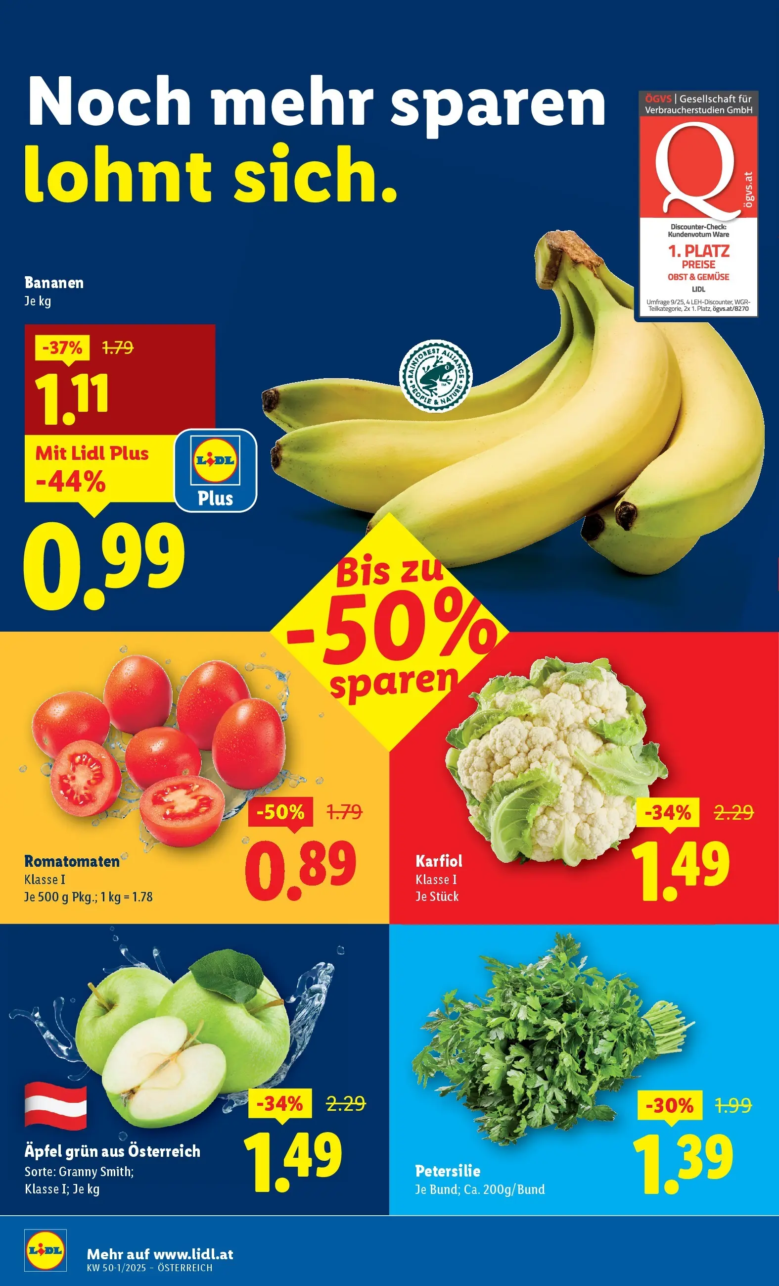 Lidl - Lidl: Flugblatt in deiner Nähe ab 03.12.2025 - Angebote ab donnerstag | Seite: 42 | Produkte: Gemüse, Obst, Äpfel, Bananen