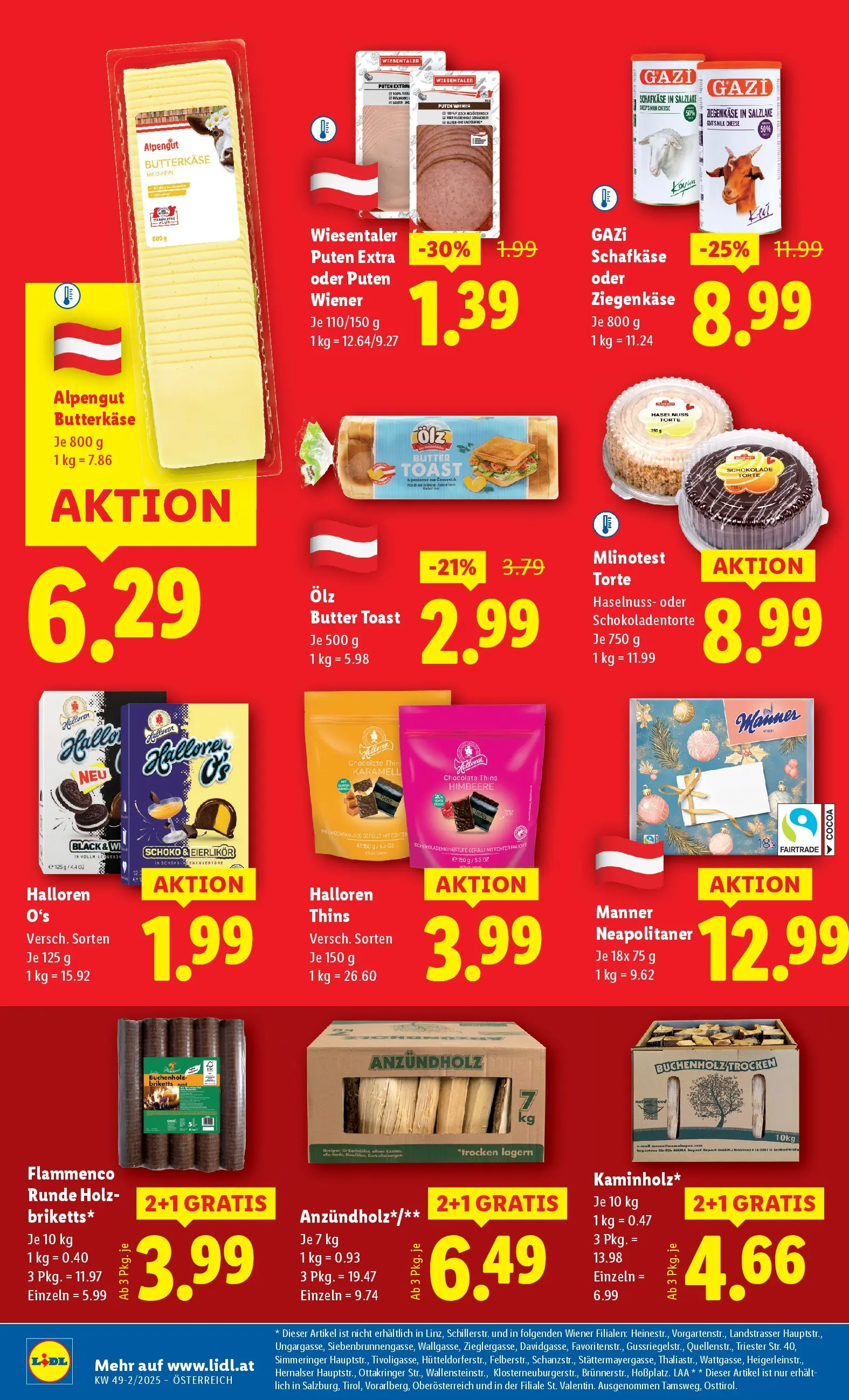Lidl Flugblatt - Jenbach, Eferding, Dornbirn ab 04.12.2025 - Angebote ab donnerstag | Seite: 20 | Produkte: Himbeere, Butter, Schokolade