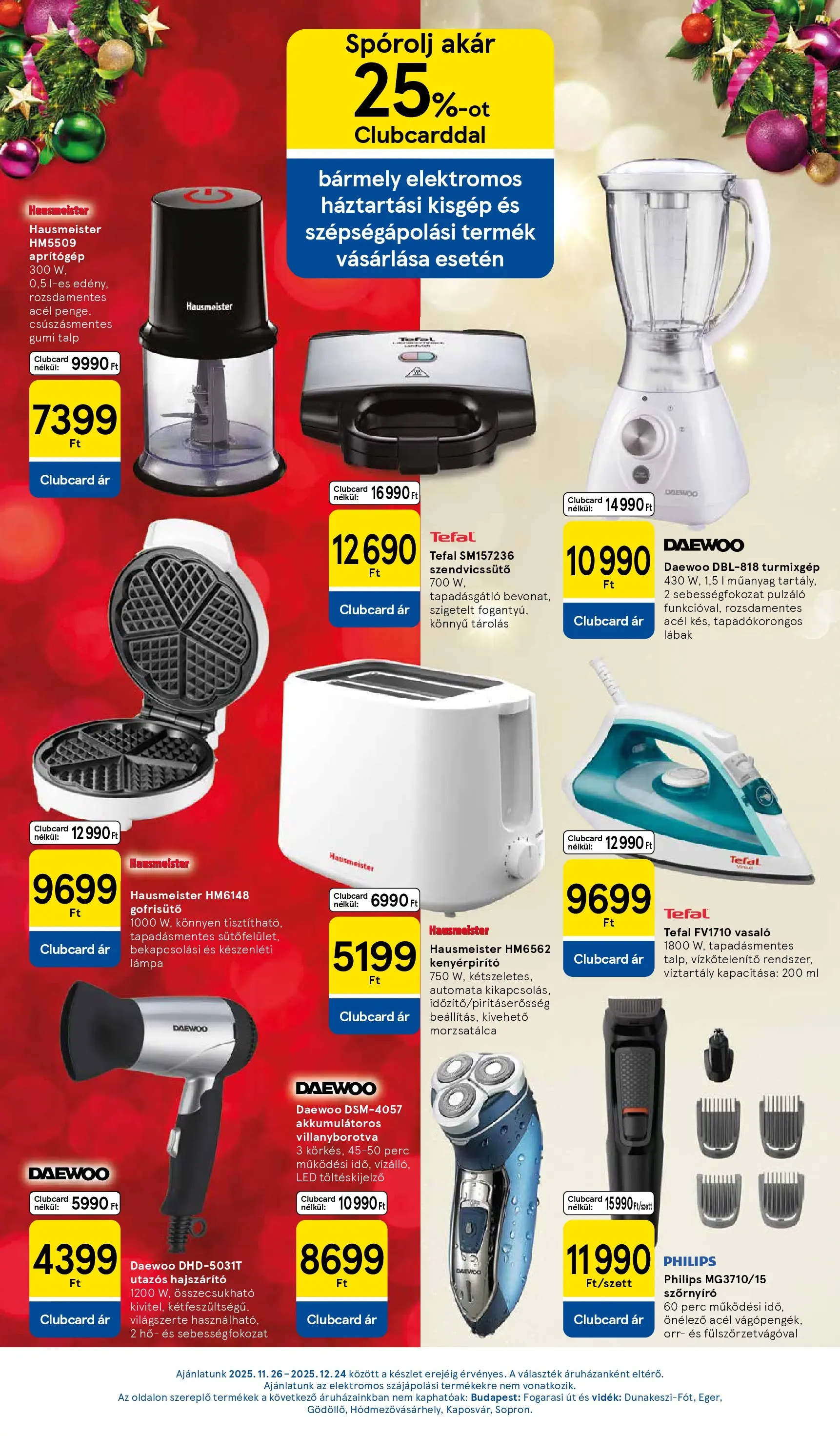 Tesco - Tesco újság érvényessége 2025.12.03-ig - 2025.11.26.-tól - online | Oldal: 35 | Termékek: Turmixgép, Hajszárító, Kenyérpirító, Villanyborotva