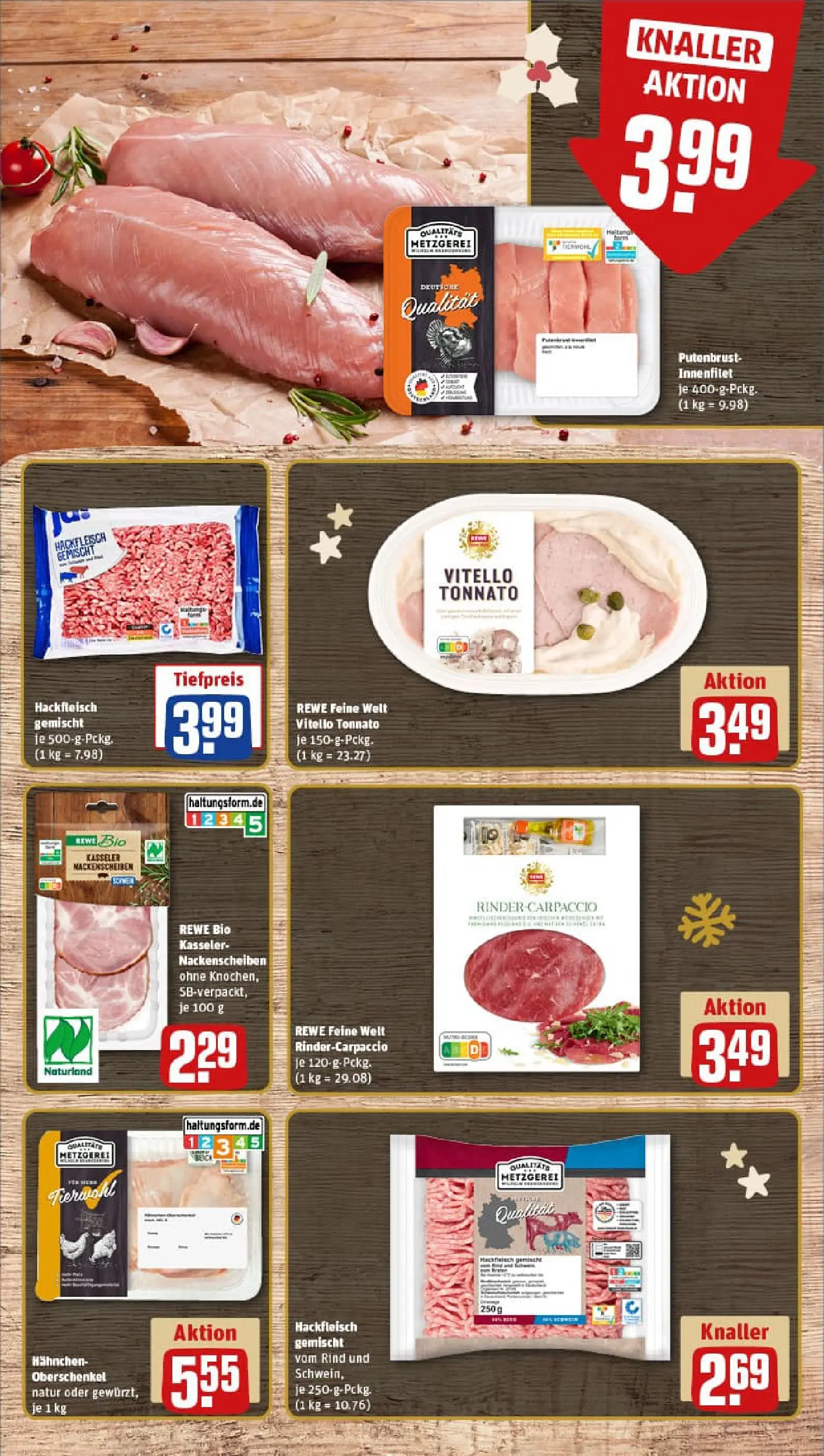REWE Prospekt ab 01.12.2025 zum Blättern » Angebote | Seite: 10 | Produkte: Hahnchen, Hackfleisch