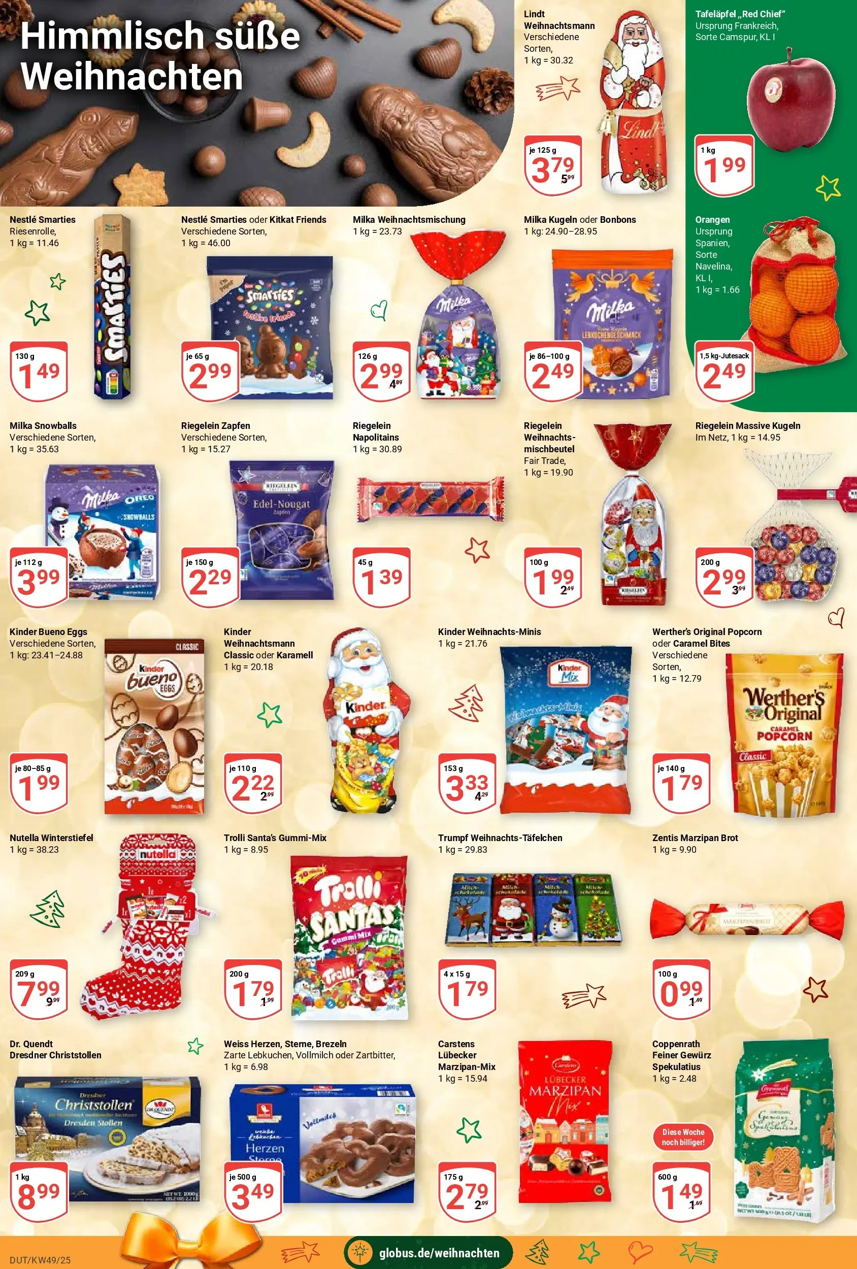 Globus prospekt Wetzlar-Dutenhofen	 (ab 01.12.2025) » Angebote online | Seite: 4 | Produkte: Smarties, Kinder bueno, Milka, Lindt