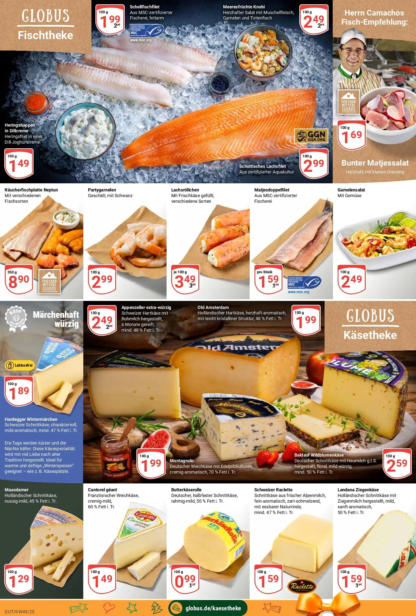 Globus prospekt Wetzlar-Dutenhofen	 (ab 01.12.2025) » Angebote online | Seite: 14 | Produkte: Dressing, Garnelen, Gemüse, Raclette