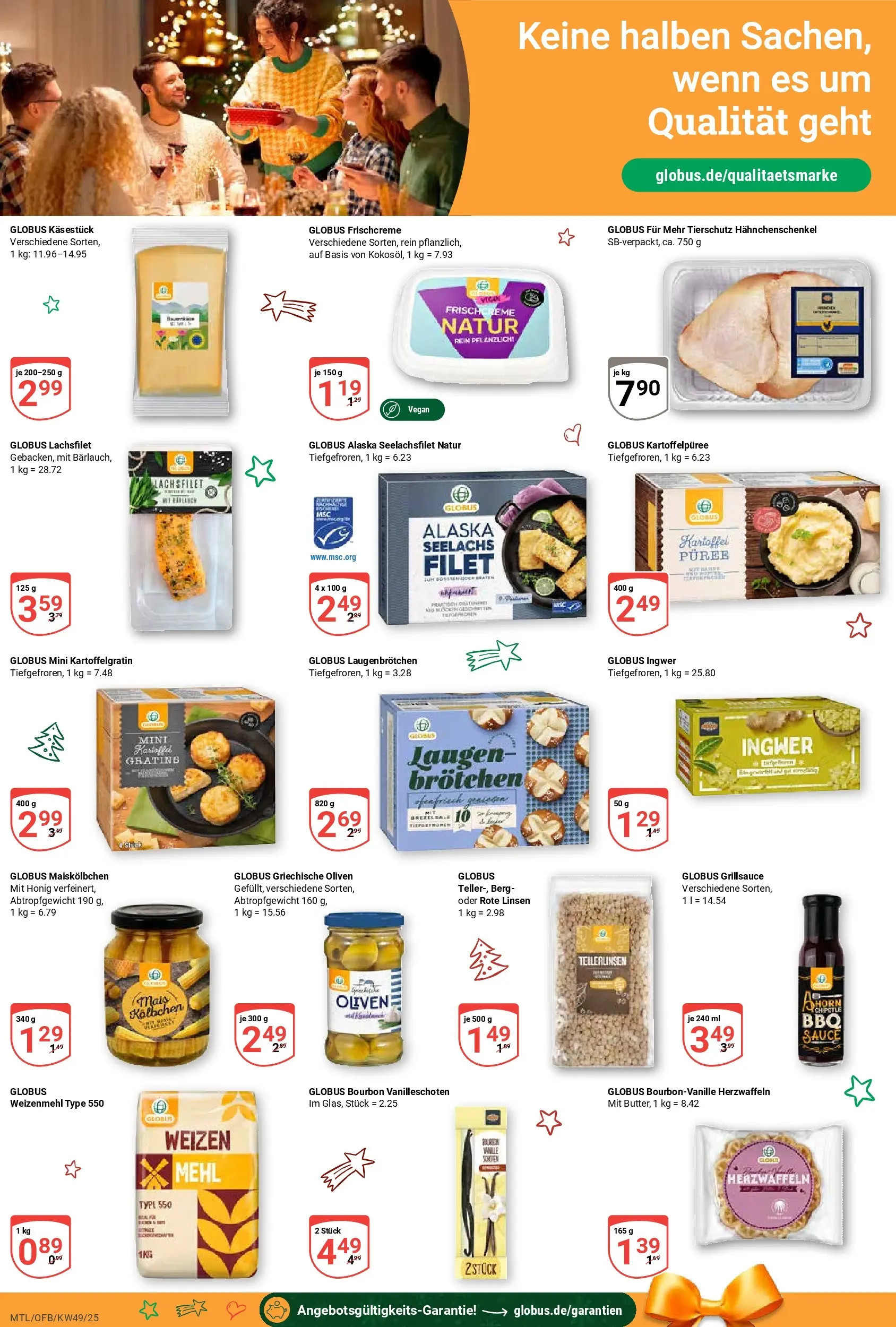 Globus prospekt Maintal-Dörnigheim	 (ab 01.12.2025) » Angebote online | Seite: 15 | Produkte: Mehl, Hahnchenschenkel, Weizenmehl, Bourbon