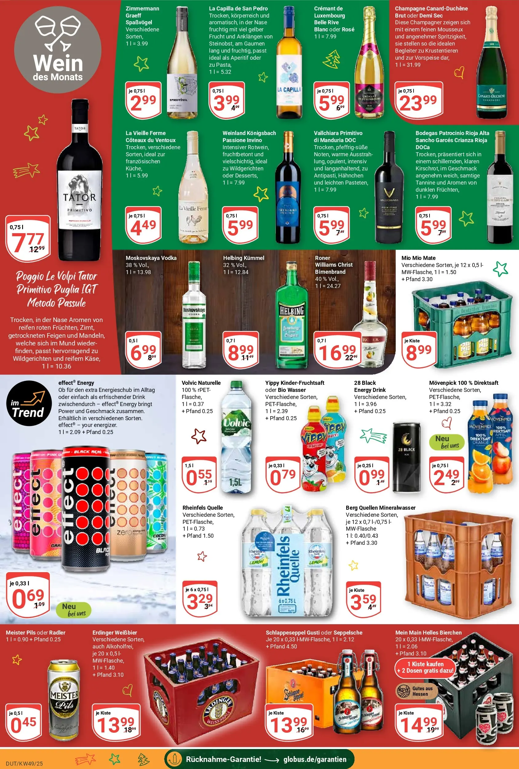 Globus prospekt Wetzlar-Dutenhofen	 (ab 01.12.2025) » Angebote online | Seite: 21 | Produkte: Käse, Weißbier, Pils, Volvic