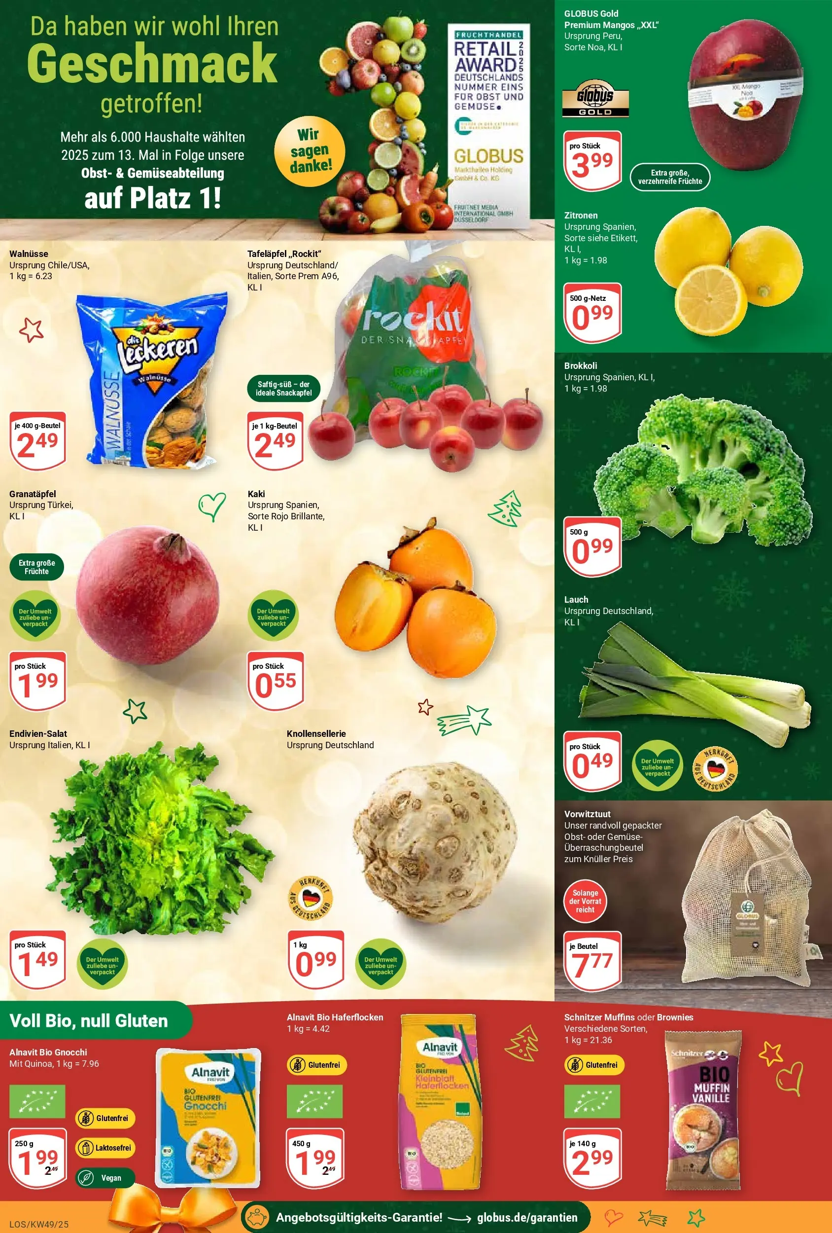 Globus prospekt Losheim Am See	 (ab 01.12.2025) » Angebote online | Seite: 8 | Produkte: Walnüsse, Gemüse, Obst, Zitronen