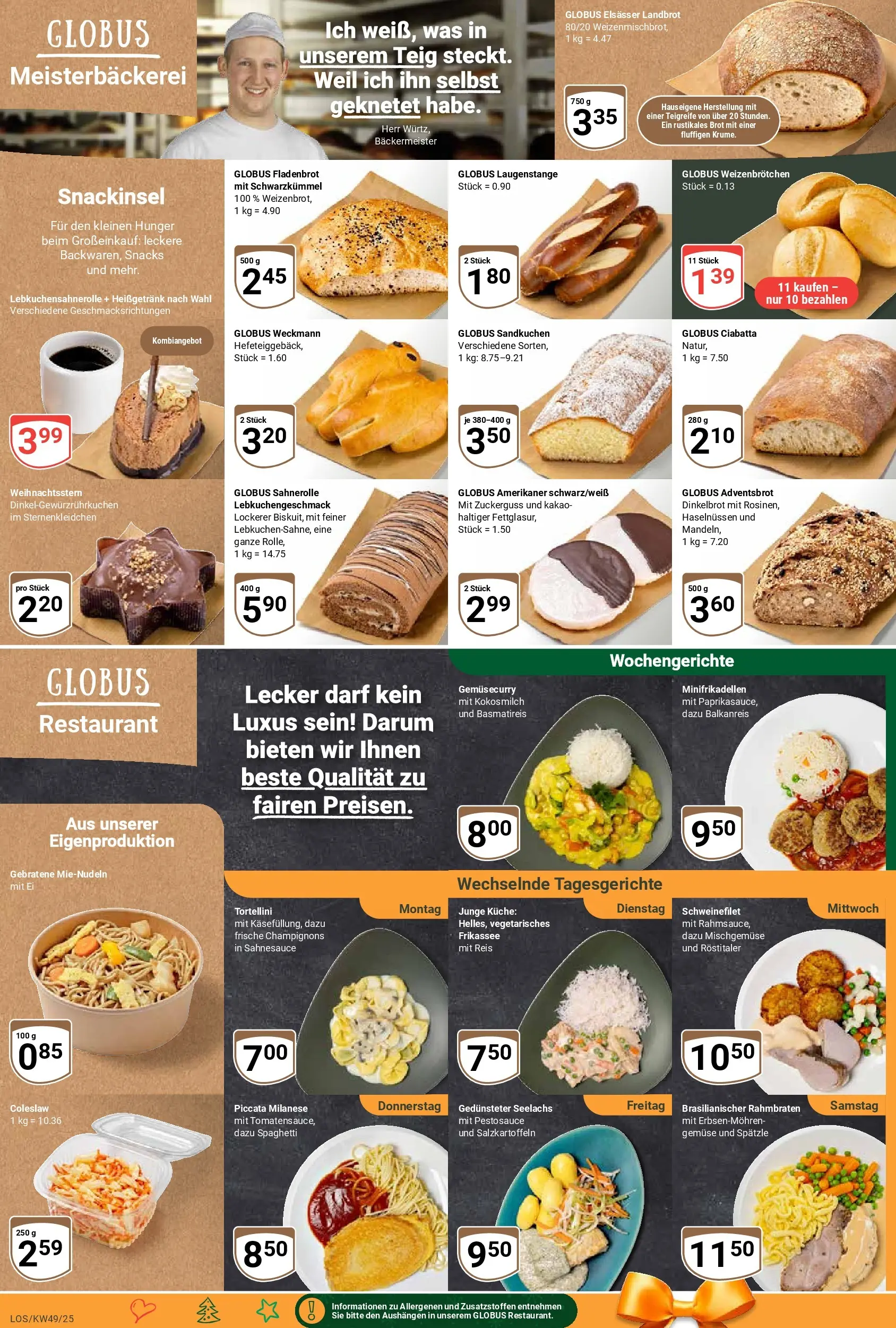 Globus prospekt Losheim Am See	 (ab 01.12.2025) » Angebote online | Seite: 9 | Produkte: Küche, Schweinefilet, Frische champignons, Brot