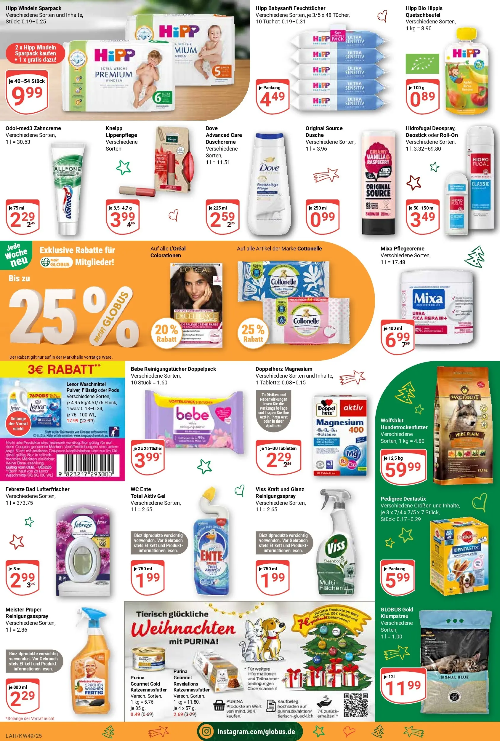 Globus prospekt Lahnstein	 (ab 01.12.2025) » Angebote online | Seite: 20 | Produkte: Dusche, Waschmittel, Pedigree, Ente
