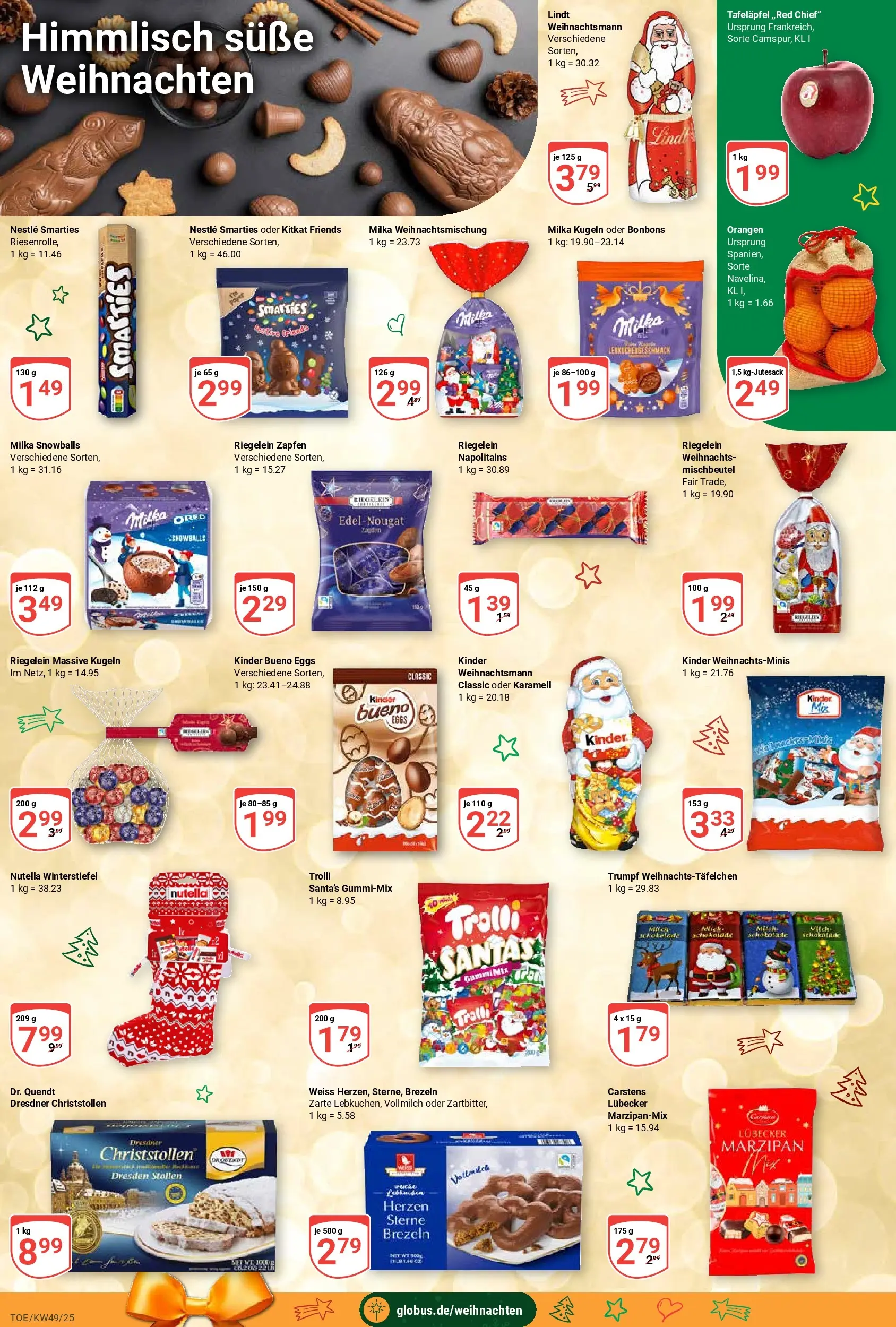 Globus prospekt Tönisvorst	 (ab 01.12.2025) » Angebote online | Seite: 4 | Produkte: Schokolade, Smarties, Milka, Nutella