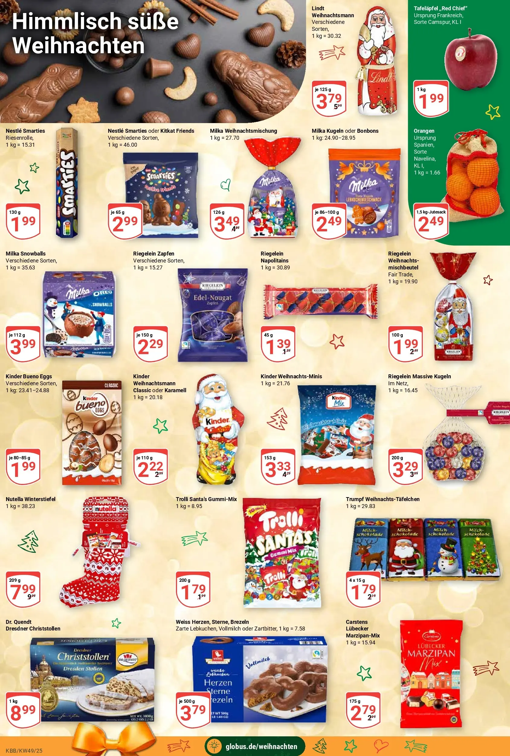 Globus prospekt Koblenz-Bubenheim	 (ab 01.12.2025) » Angebote online | Seite: 4 | Produkte: Schokolade, Smarties, Kinder bueno, Milka