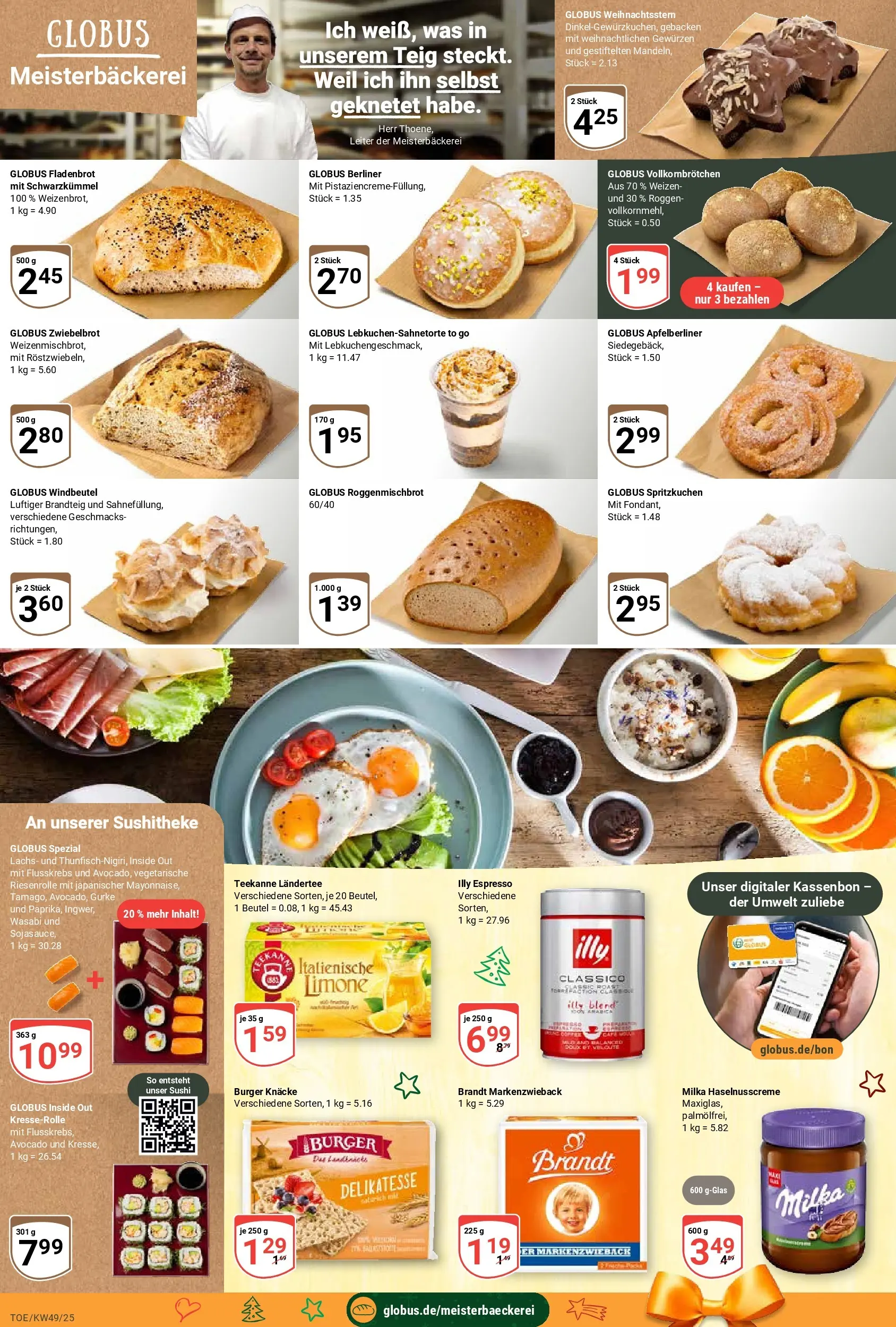 Globus prospekt Tönisvorst	 (ab 01.12.2025) » Angebote online | Seite: 11 | Produkte: Burger, Milka, Lachs, Teekanne