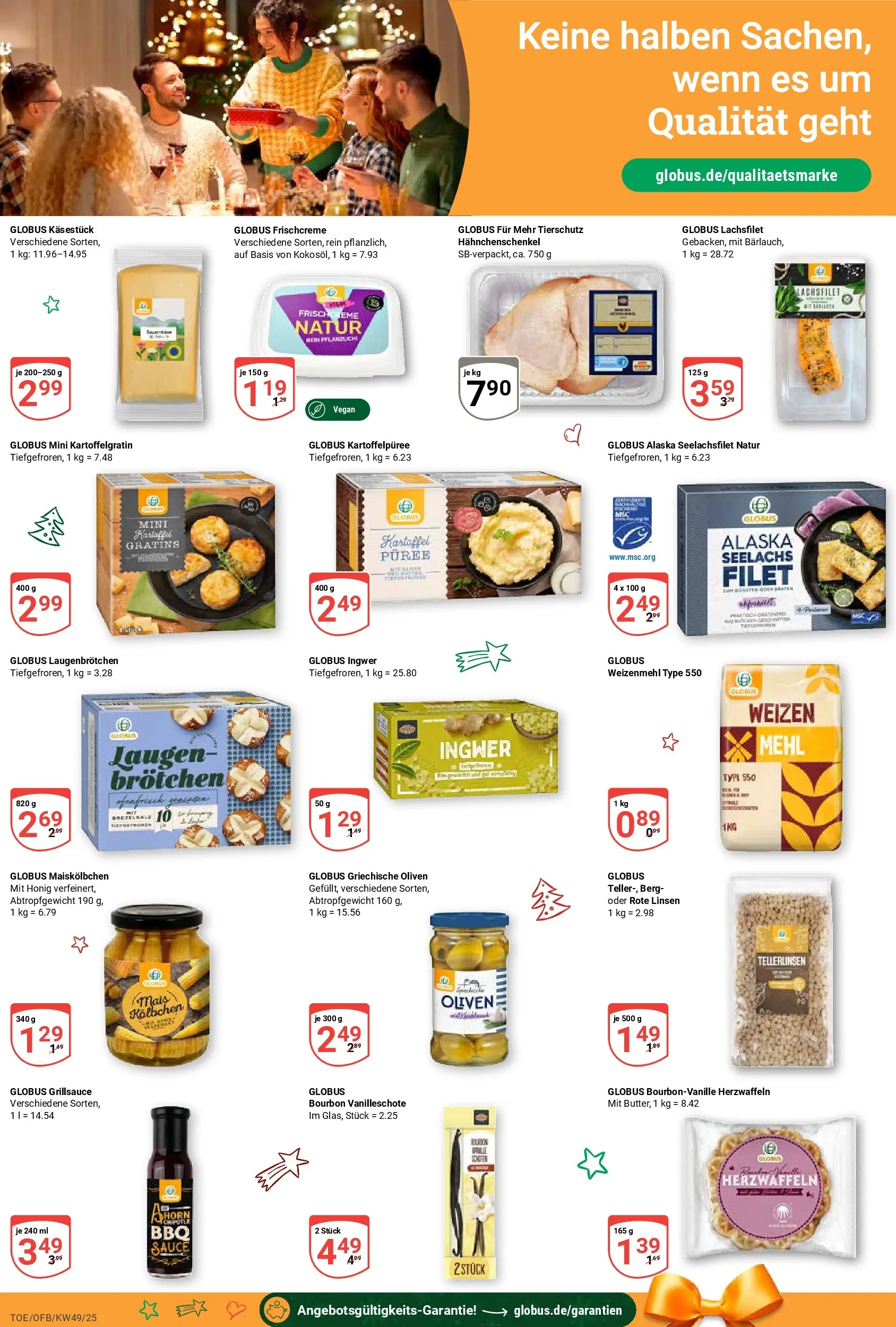 Globus prospekt Tönisvorst	 (ab 01.12.2025) » Angebote online | Seite: 20 | Produkte: Mehl, Hahnchenschenkel, Weizenmehl, Bourbon