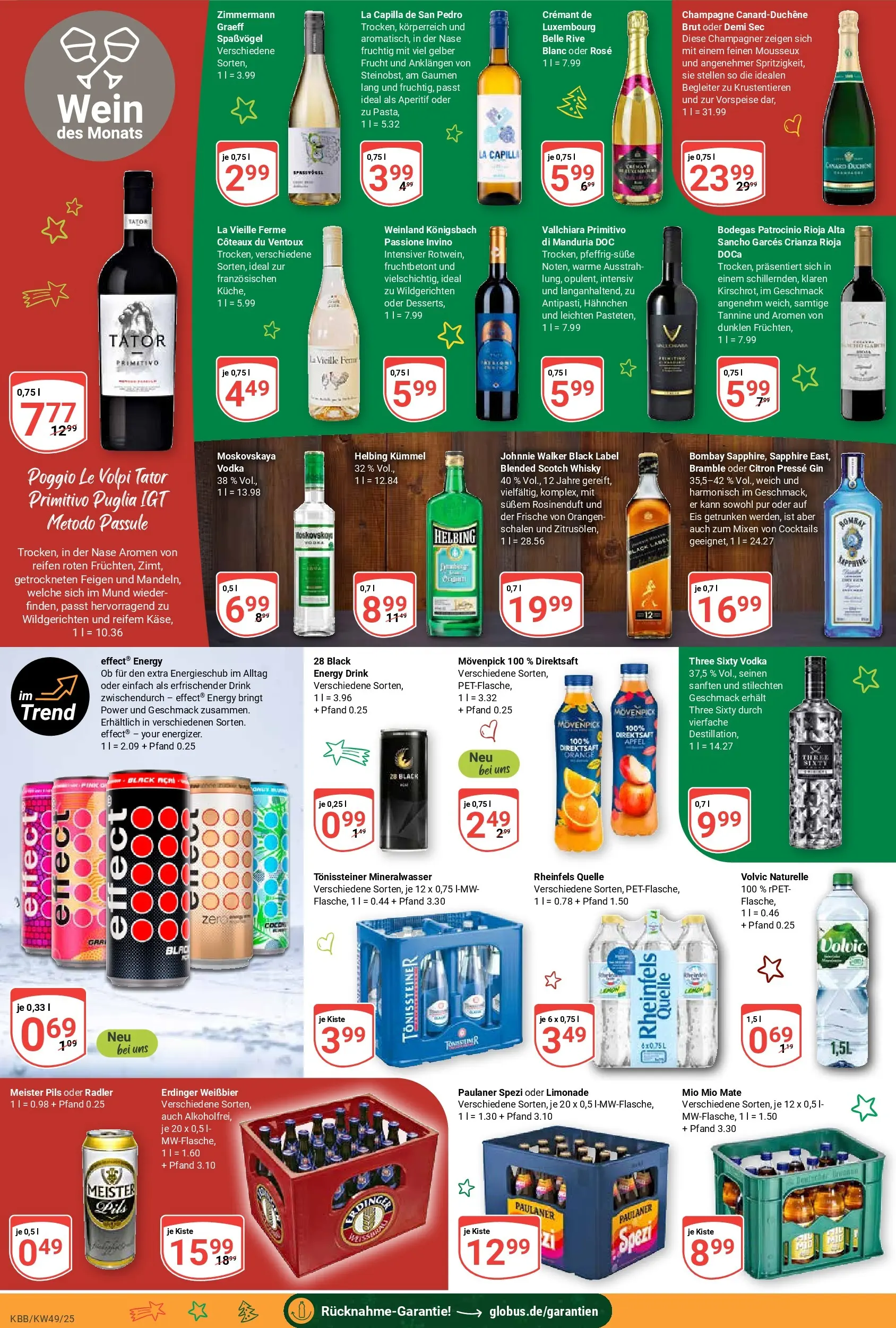 Globus prospekt Koblenz-Bubenheim	 (ab 01.12.2025) » Angebote online | Seite: 19 | Produkte: Presse, Weißbier, Äpfel, Johnnie walker