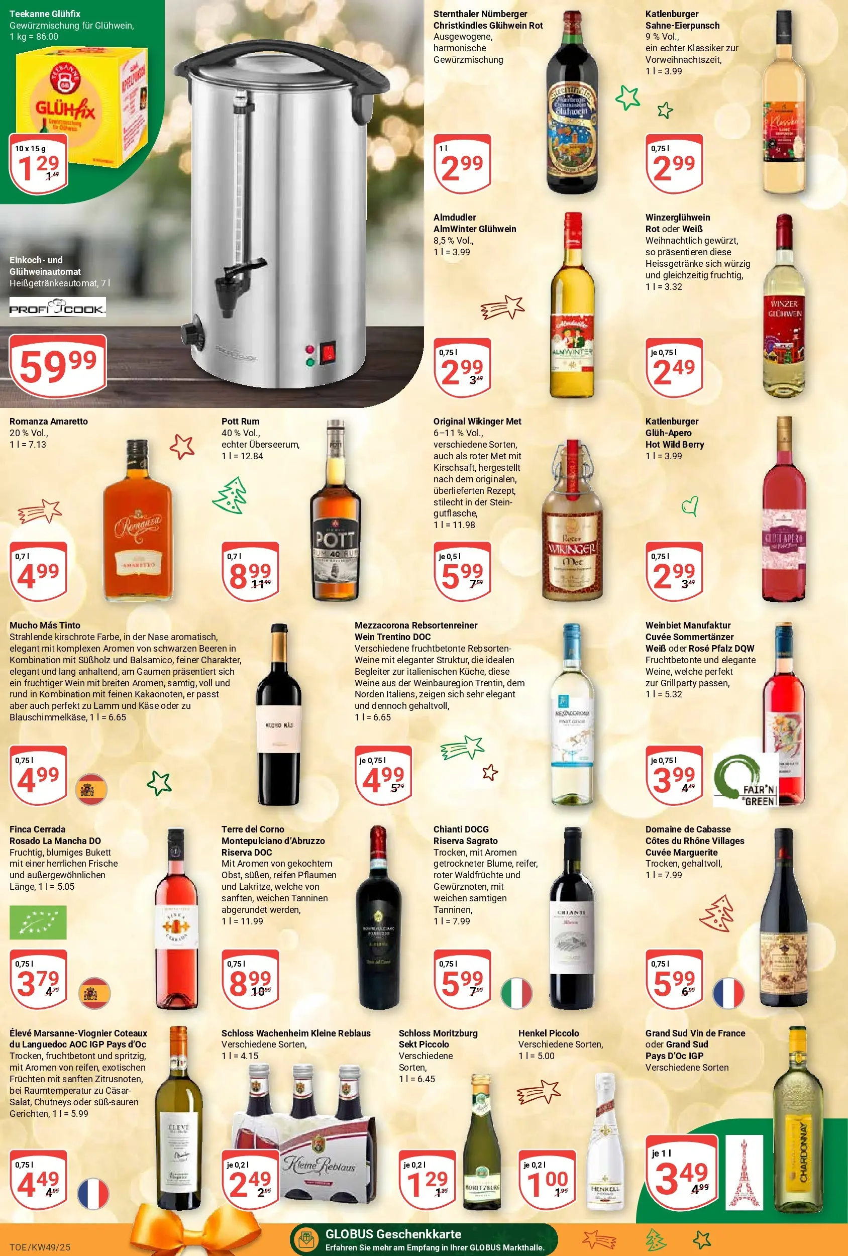 Globus prospekt Tönisvorst	 (ab 01.12.2025) » Angebote online | Seite: 25 | Produkte: Sekt, Rum, Grand sud, Wein