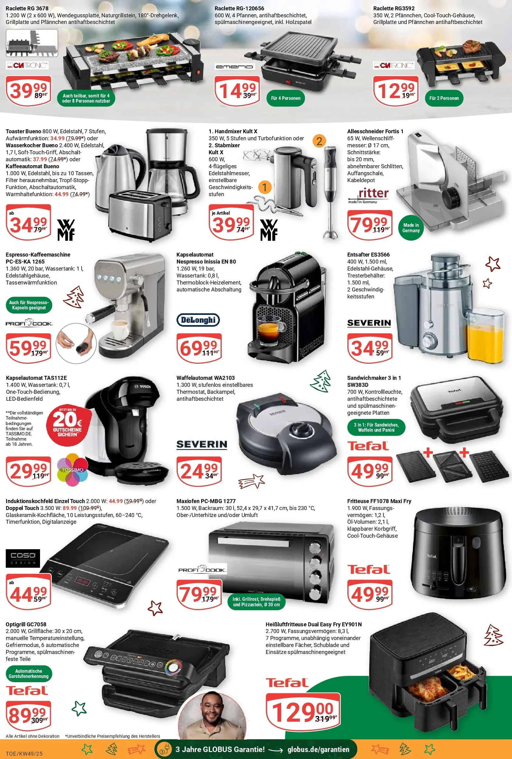 Globus prospekt Tönisvorst	 (ab 01.12.2025) » Angebote online | Seite: 30 | Produkte: Wasserkocher, Toaster, Waffeln, Fritteuse