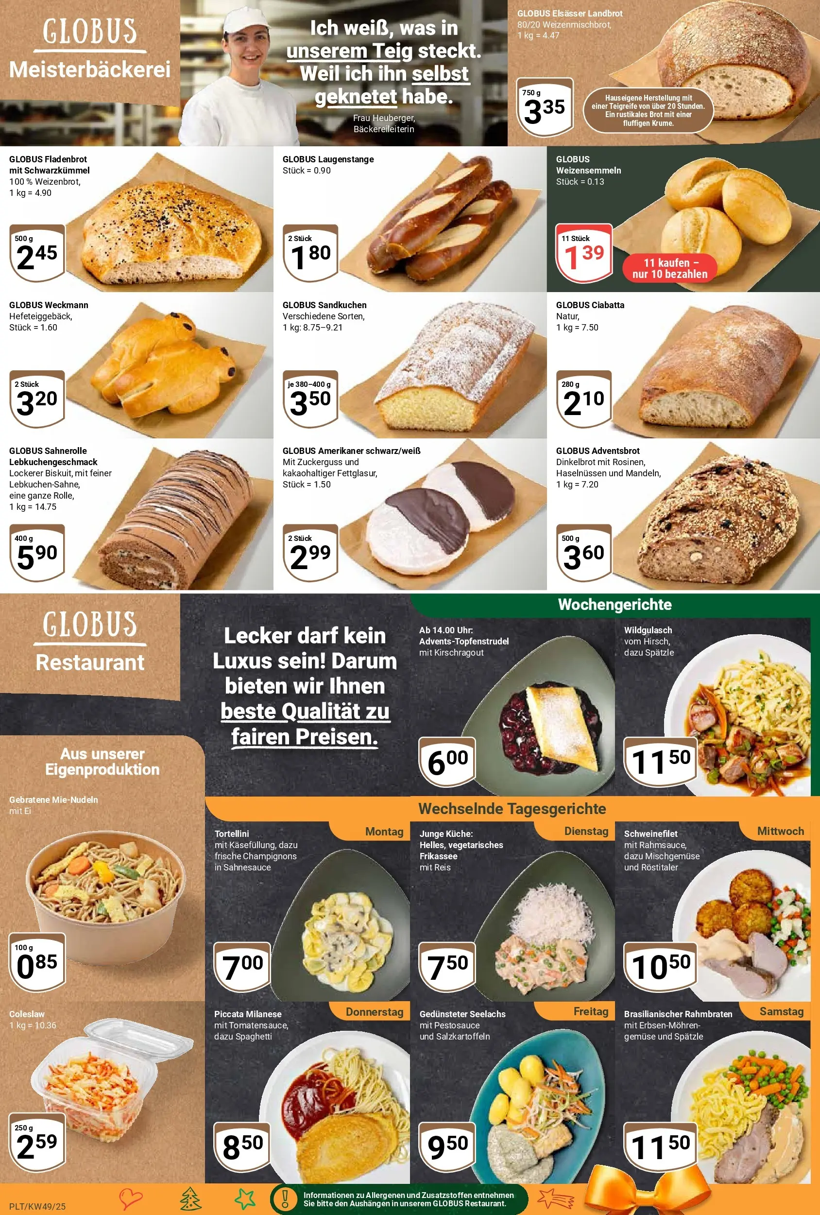 Globus prospekt Plattling	 (ab 01.12.2025) » Angebote online | Seite: 10 | Produkte: Schweinefilet, Champignons, Frische champignons, Uhr