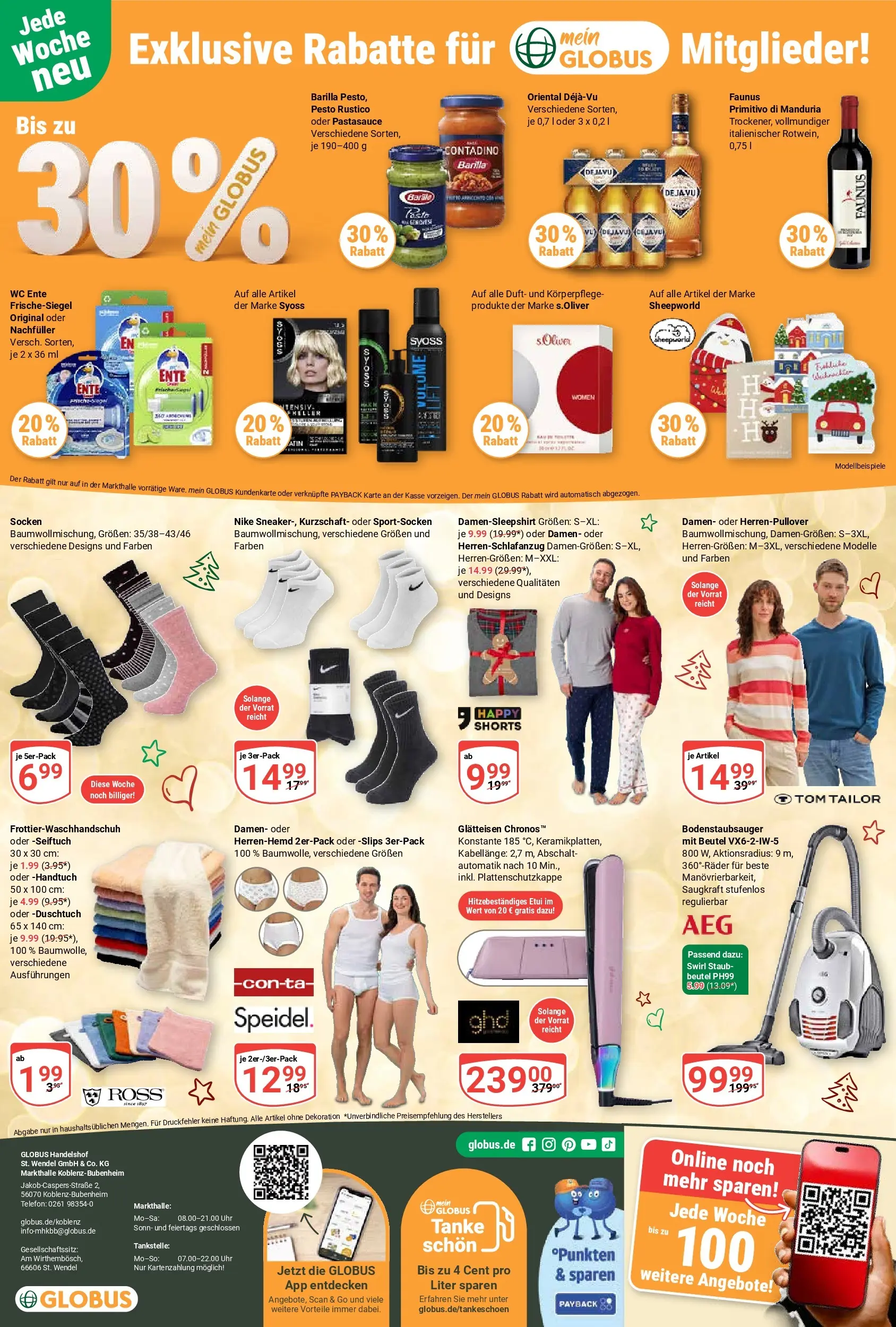Globus prospekt Koblenz-Bubenheim	 (ab 01.12.2025) » Angebote online | Seite: 30 | Produkte: Barilla, Socken, Telefon, Uhr