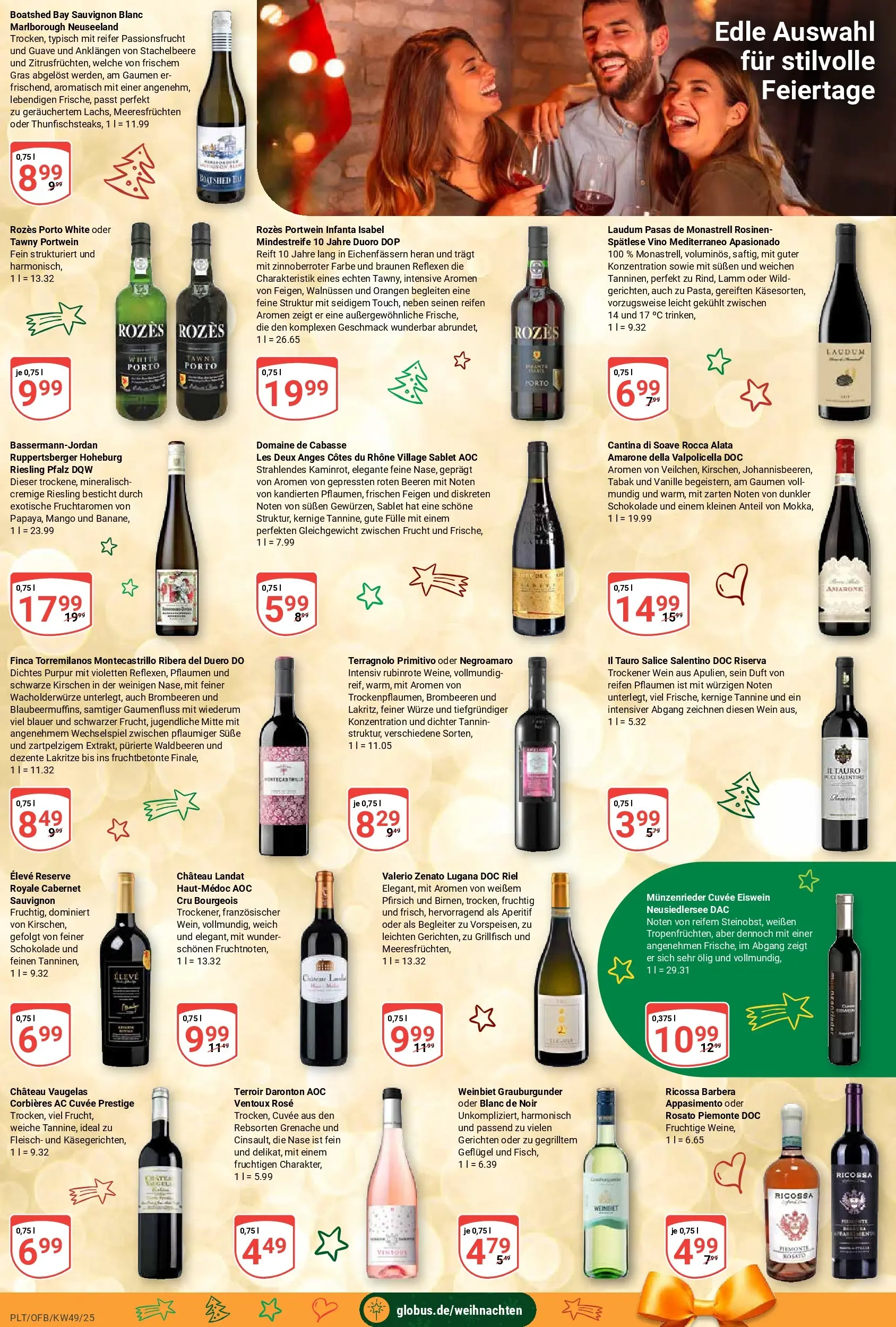 Globus prospekt Plattling	 (ab 01.12.2025) » Angebote online | Seite: 22 | Produkte: Schokolade, Kirschen, Pfirsich, Wein