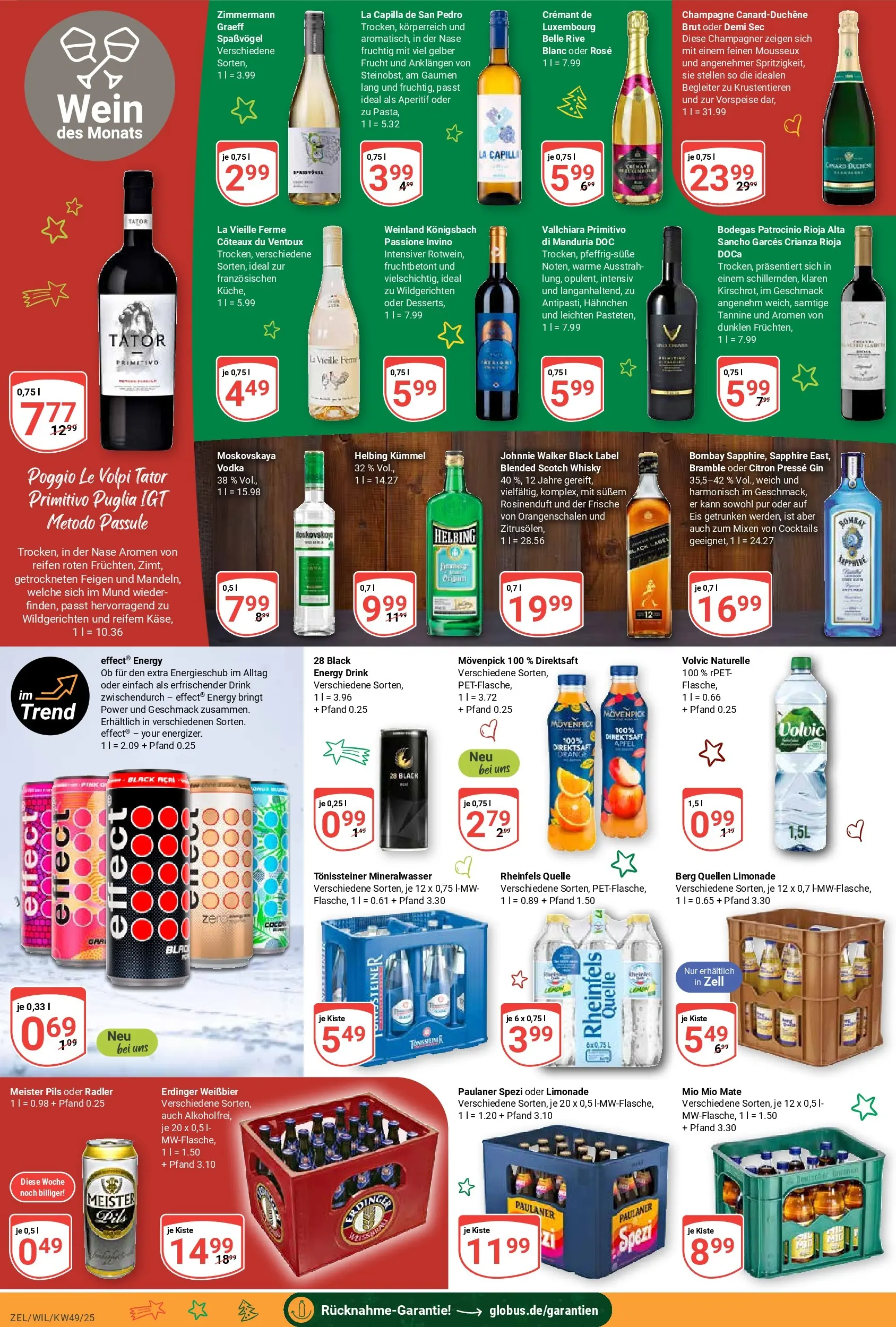 Globus prospekt Wittlich	 (ab 01.12.2025) » Angebote online | Seite: 18 | Produkte: Presse, Wein, Gin, Eis