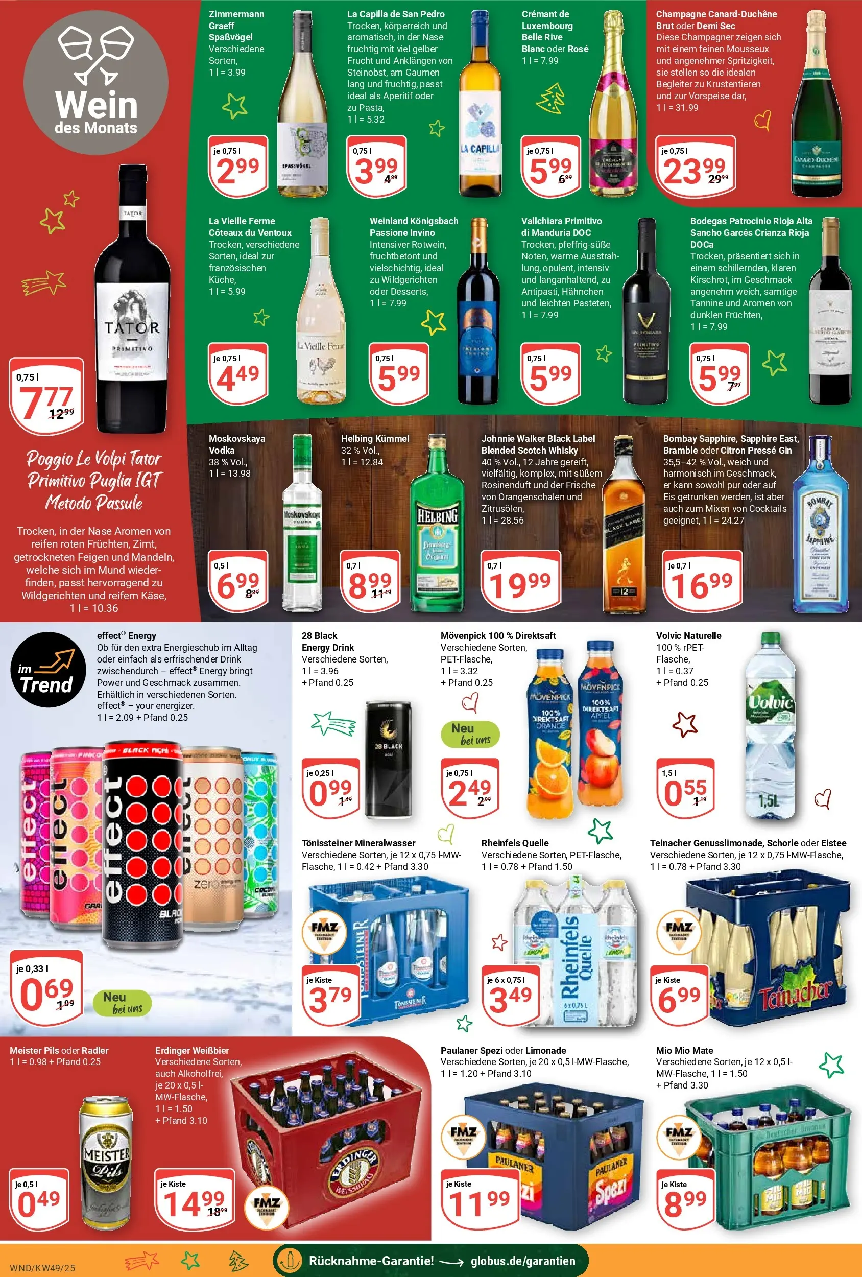 Globus prospekt St. Wendel	 (ab 01.12.2025) » Angebote online | Seite: 20 | Produkte: Hahnchen, Presse, Mineralwasser, Vodka