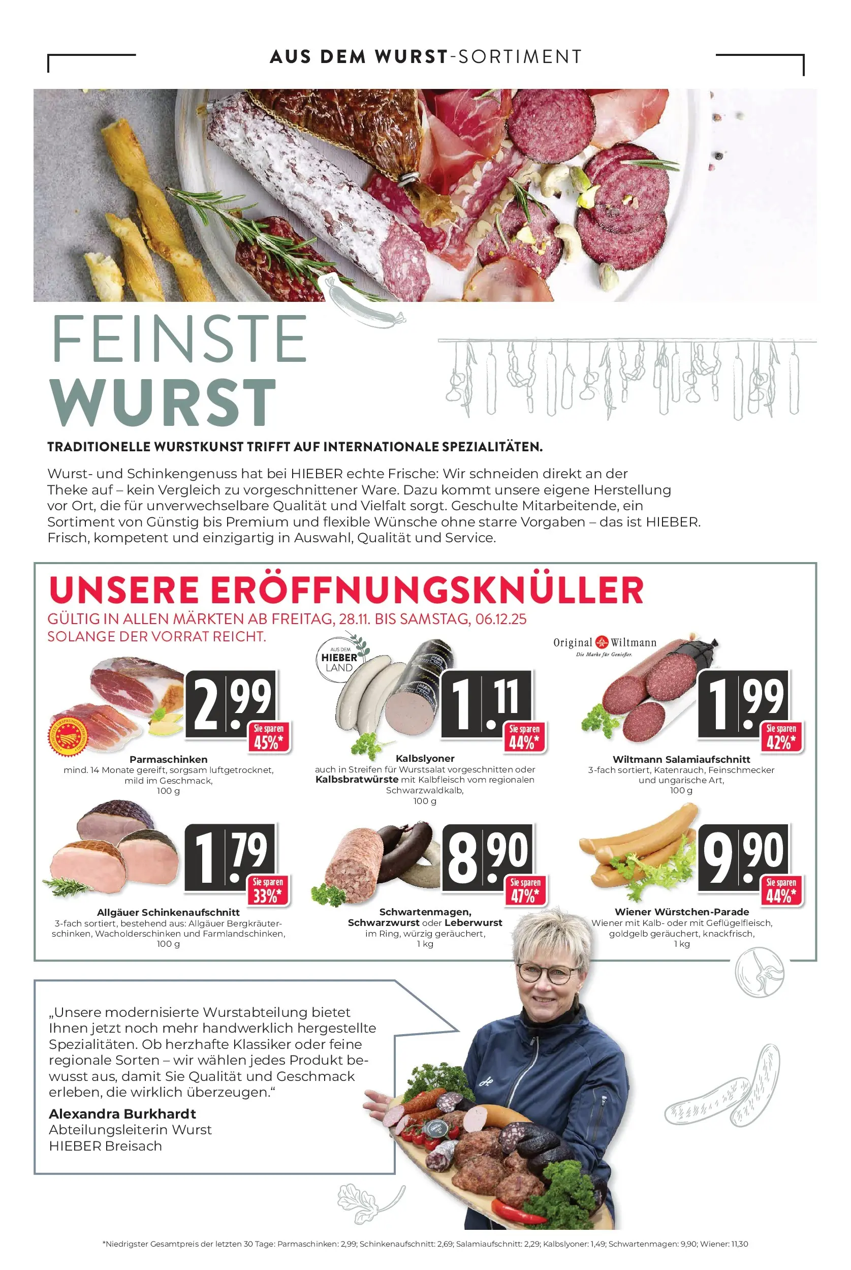 Entdecke - Hieber's Frischecenter: Meine Woche (ab 30.11.2025) zum Blättern | Seite: 5 | Produkte: Theke, Wurst