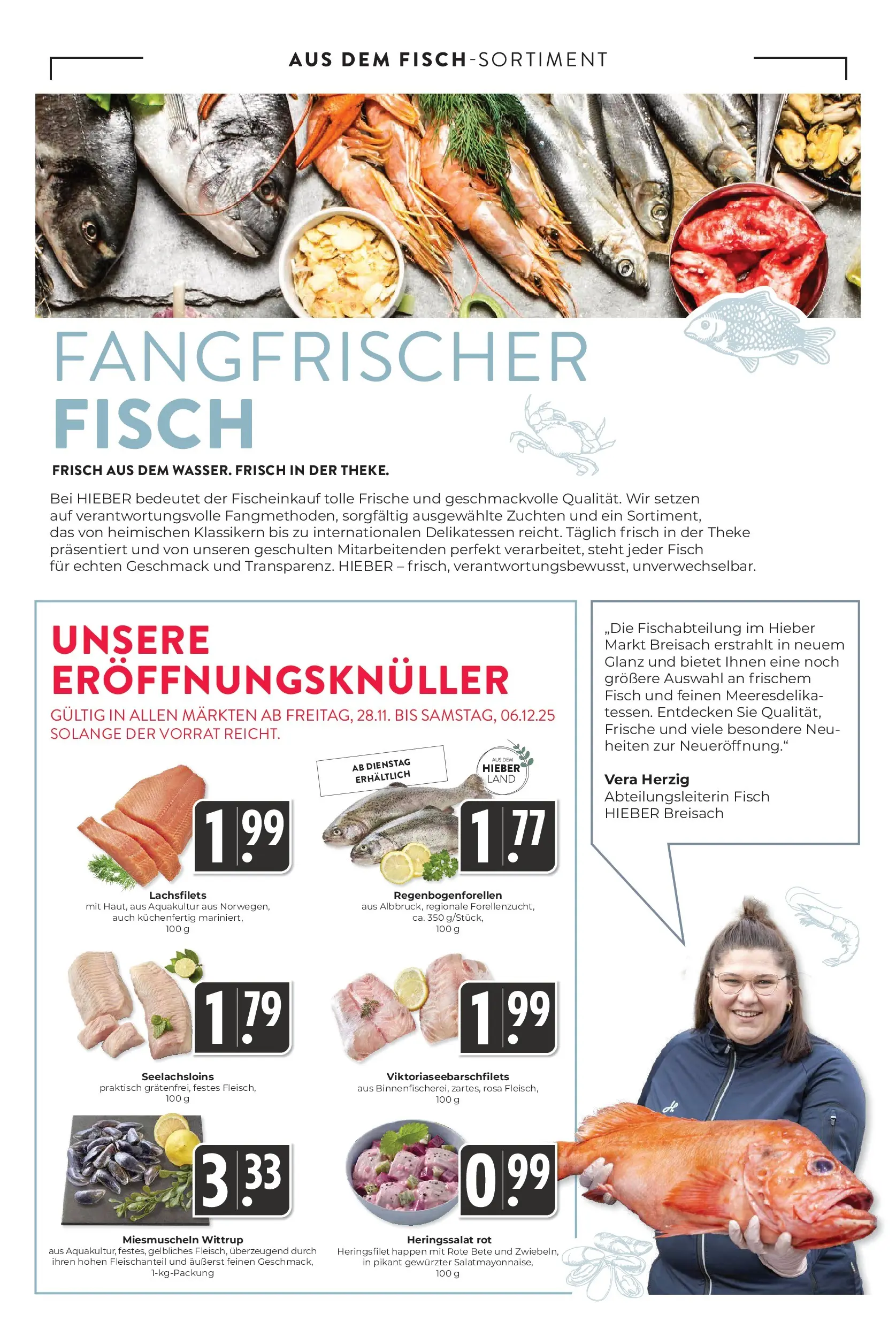 Entdecke - Hieber's Frischecenter: Meine Woche (ab 30.11.2025) zum Blättern | Seite: 10 | Produkte: Theke, Fisch