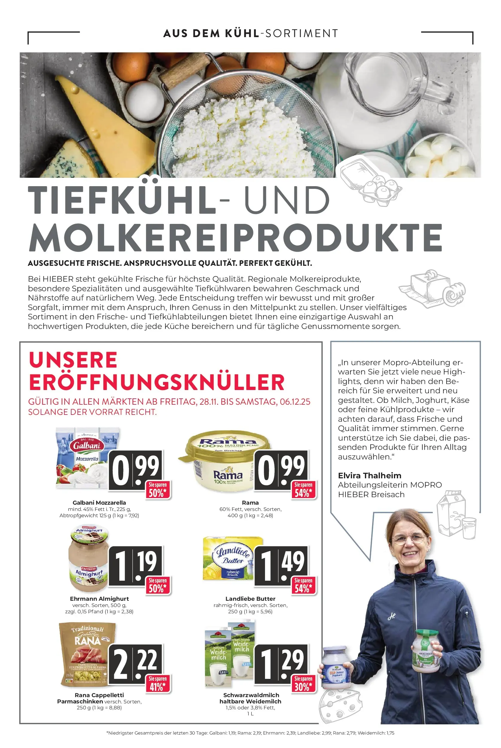 Entdecke - Hieber's Frischecenter: Meine Woche (ab 30.11.2025) zum Blättern | Seite: 12 | Produkte: Rama, Ehrmann almighurt, Küche, Landliebe butter